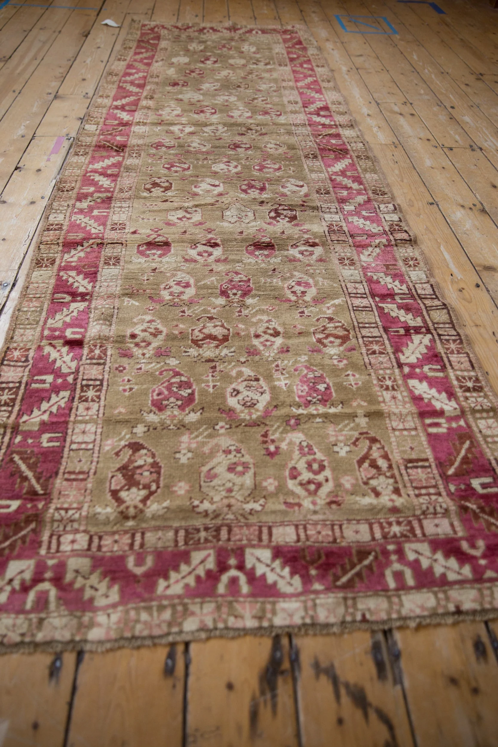 3.5x10 Vintage Distressed Karabagh Rug Runner - Image 5
