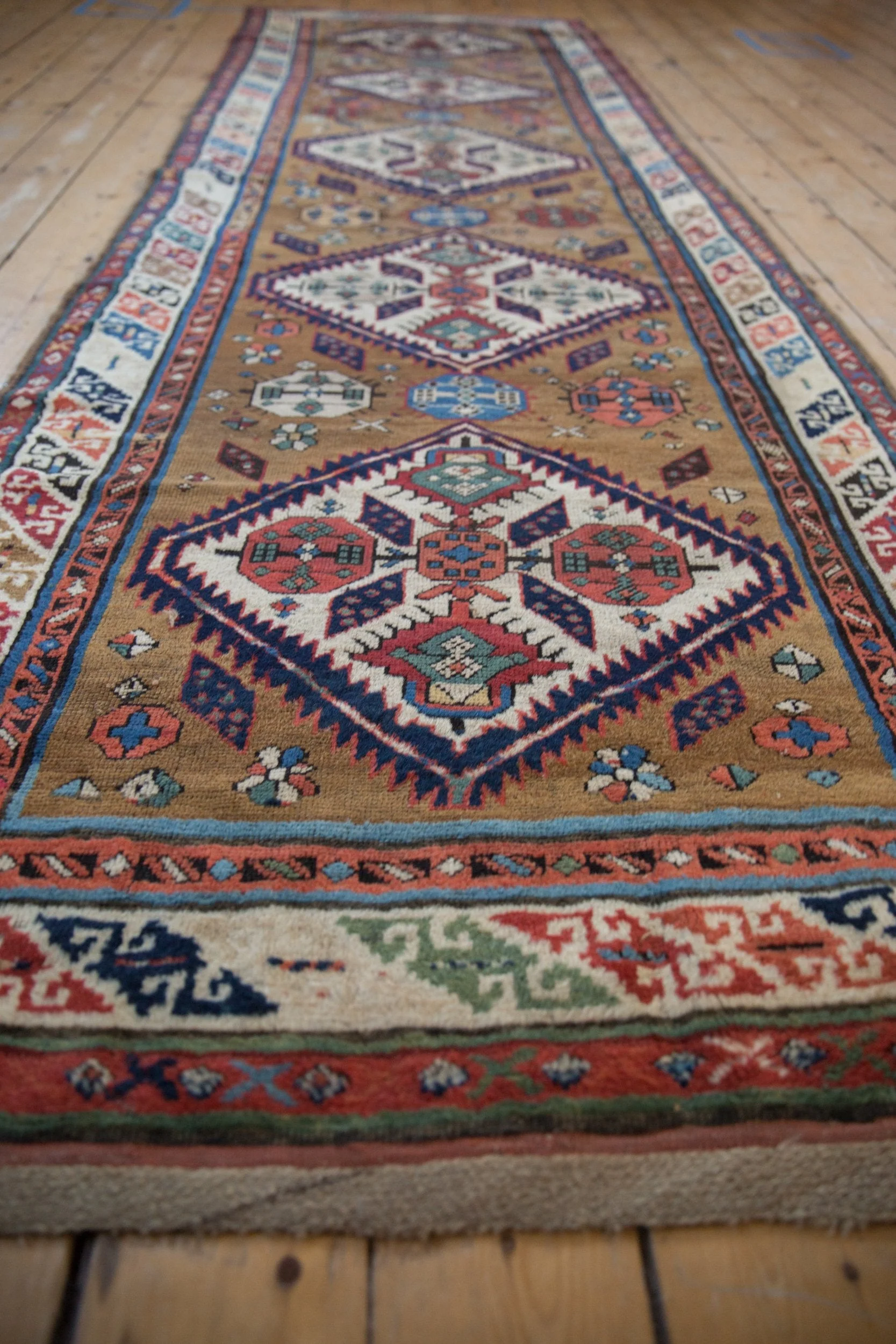 3.5x11.5 Antique Caucasian Rug Runner - Image 12