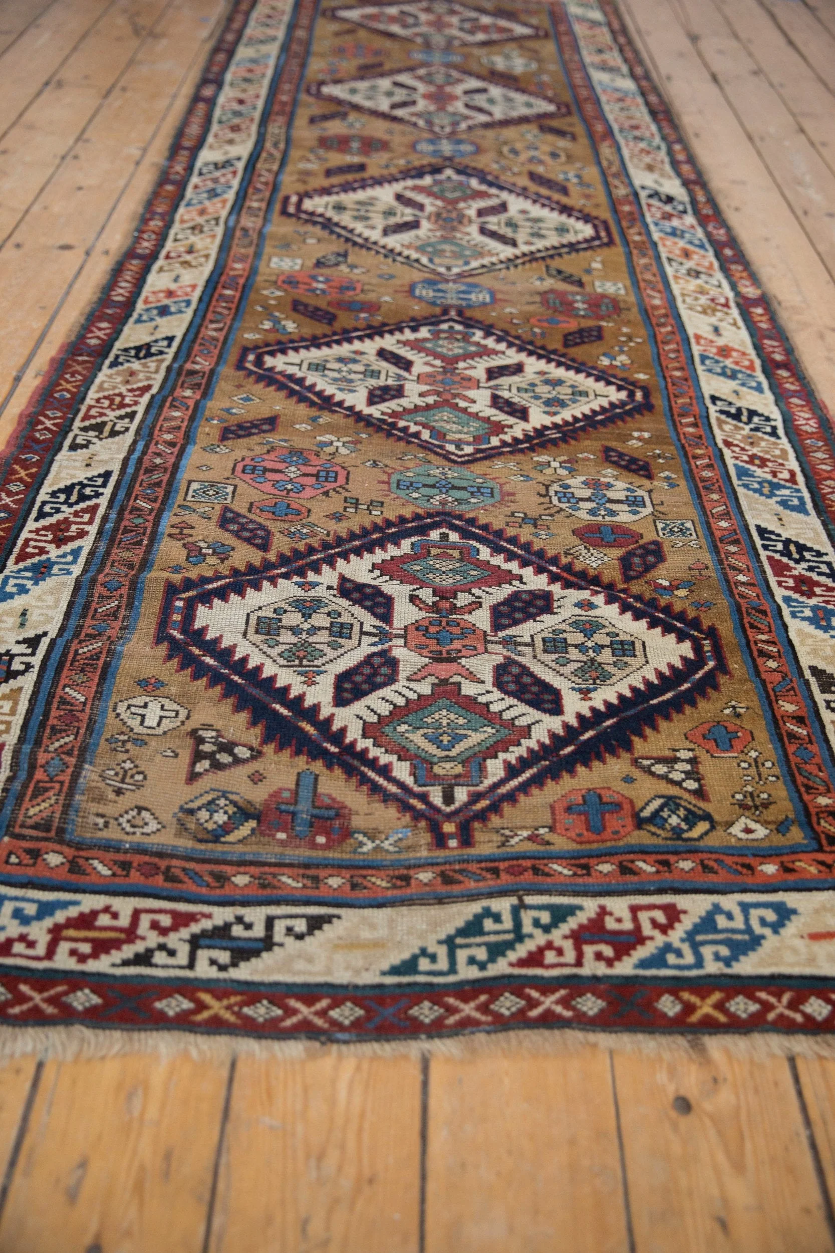 3.5x11.5 Antique Caucasian Rug Runner - Image 3