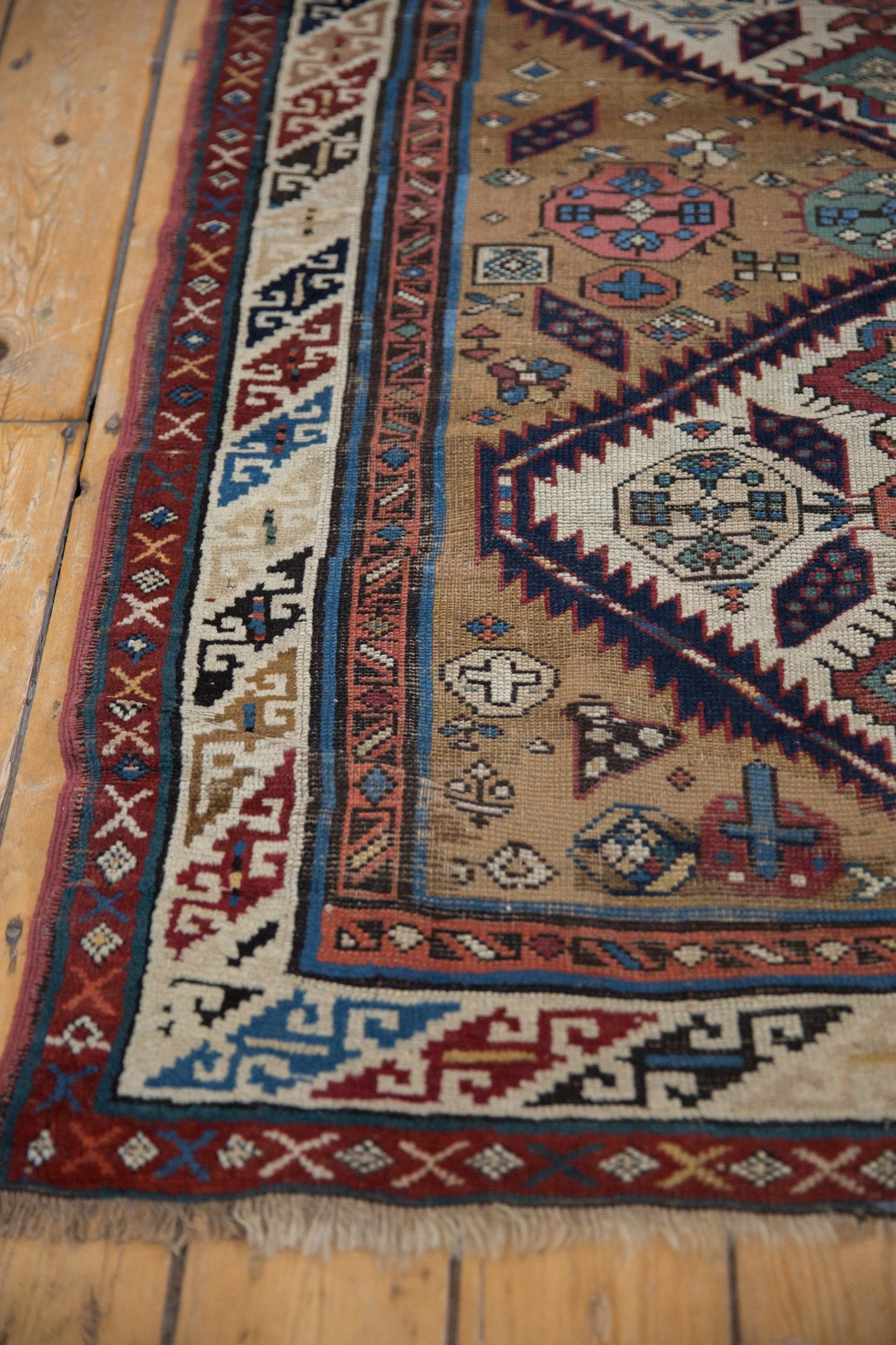 3.5x11.5 Antique Caucasian Rug Runner - Image 4