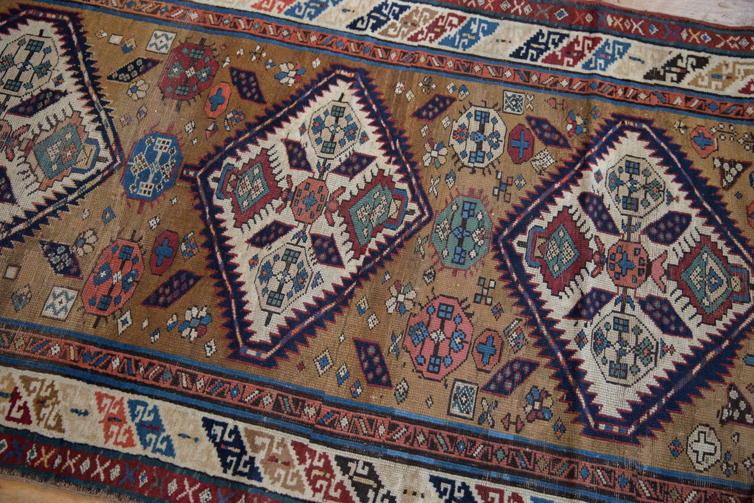 3.5x11.5 Antique Caucasian Rug Runner - Image 5