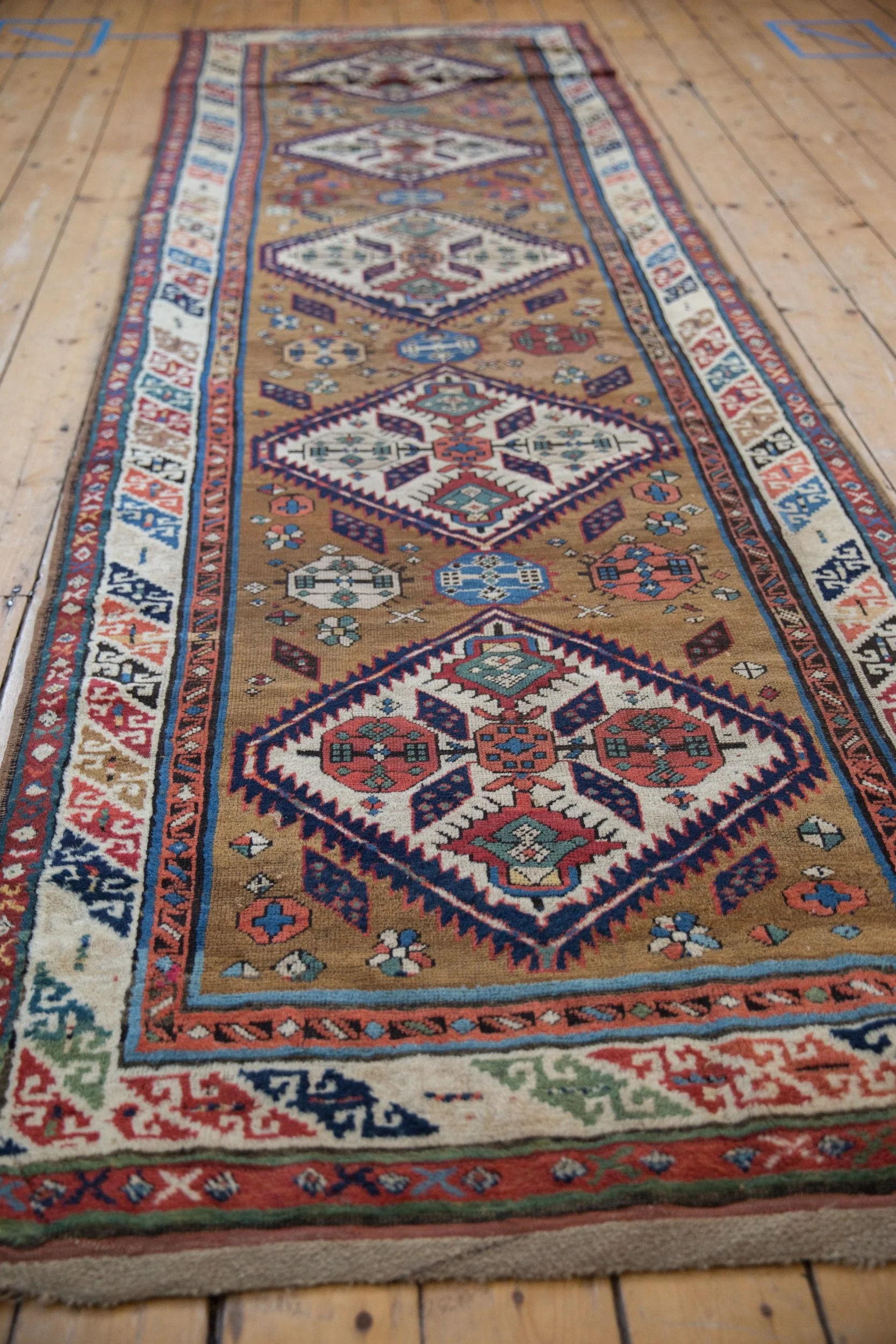 3.5x11.5 Antique Caucasian Rug Runner - Image 7