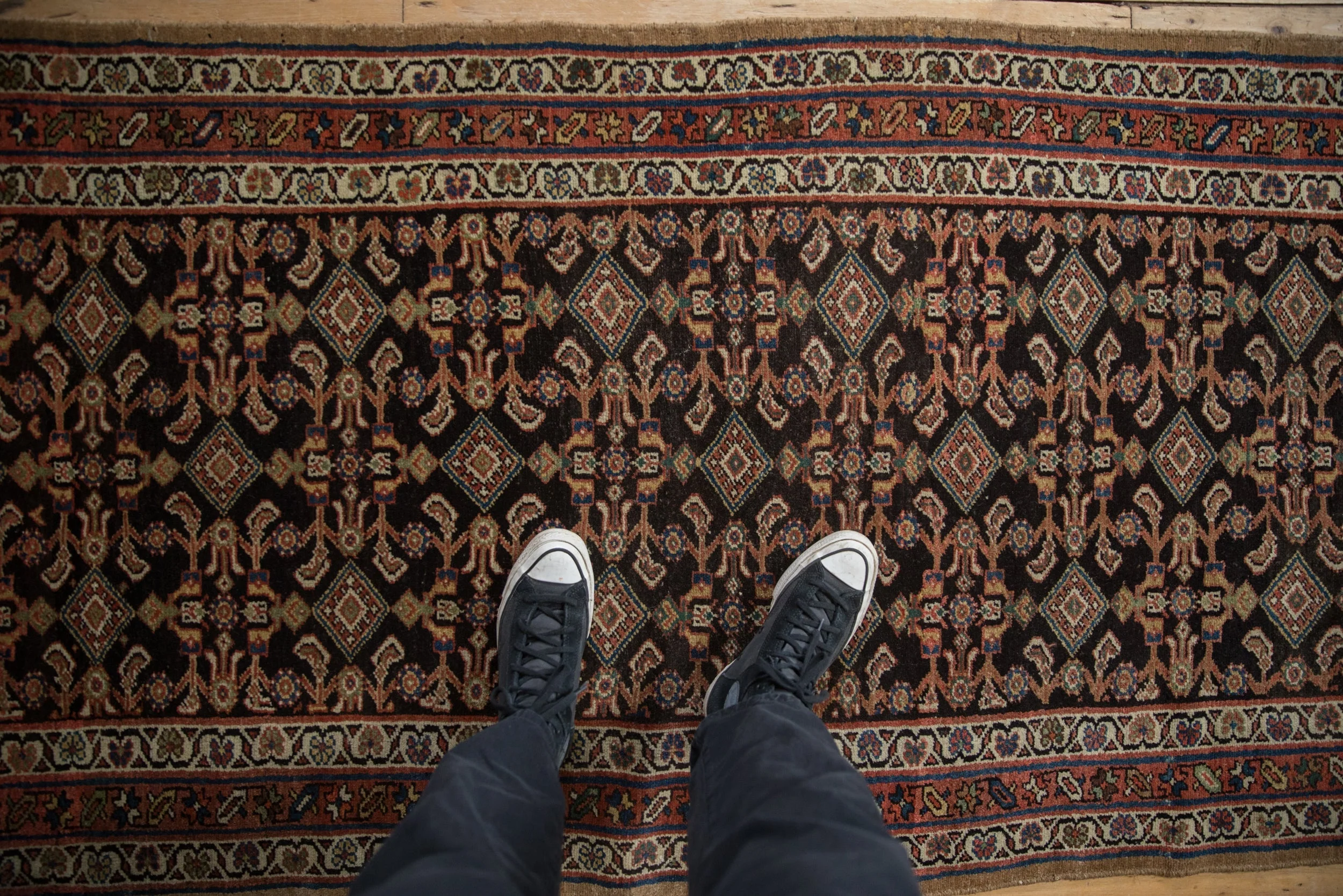 3.5x11.5 Antique Hamadan Rug Runner - Image 2