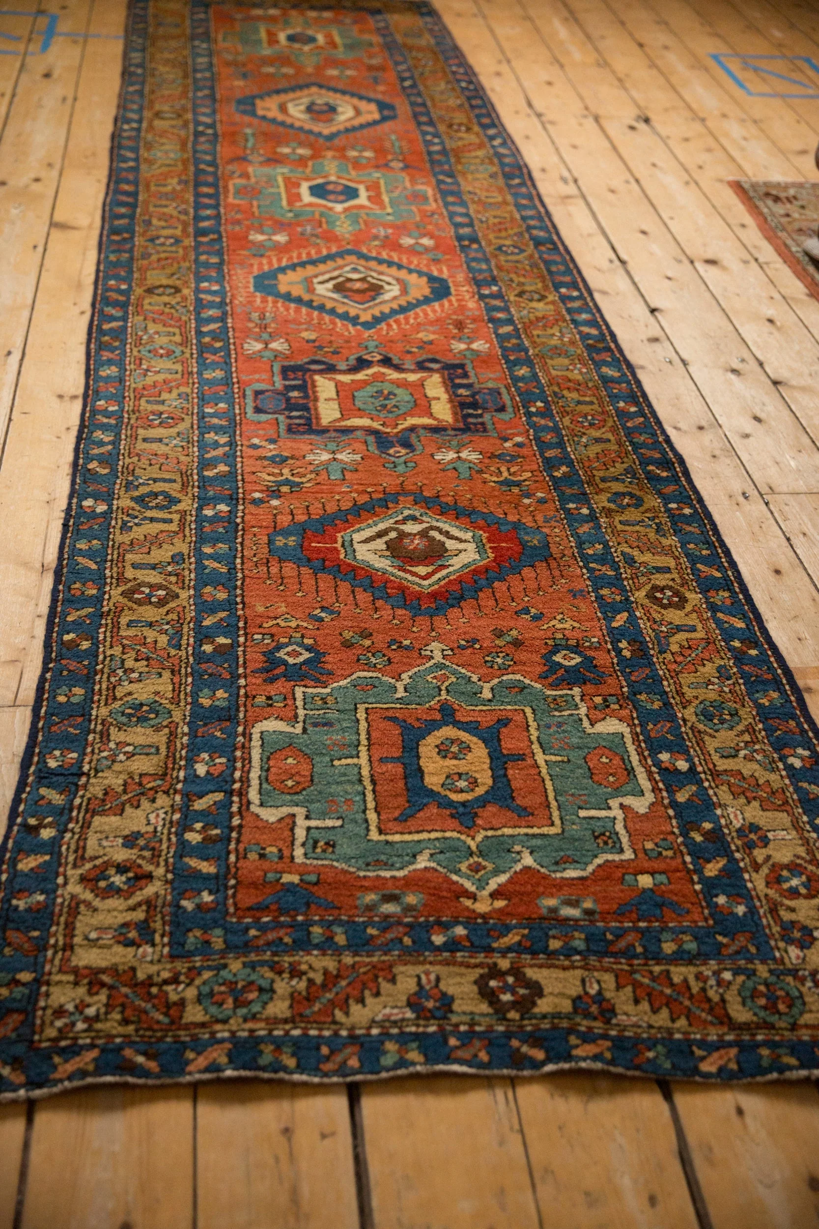 3.5x11.5 Antique Heriz Rug Runner - Image 8