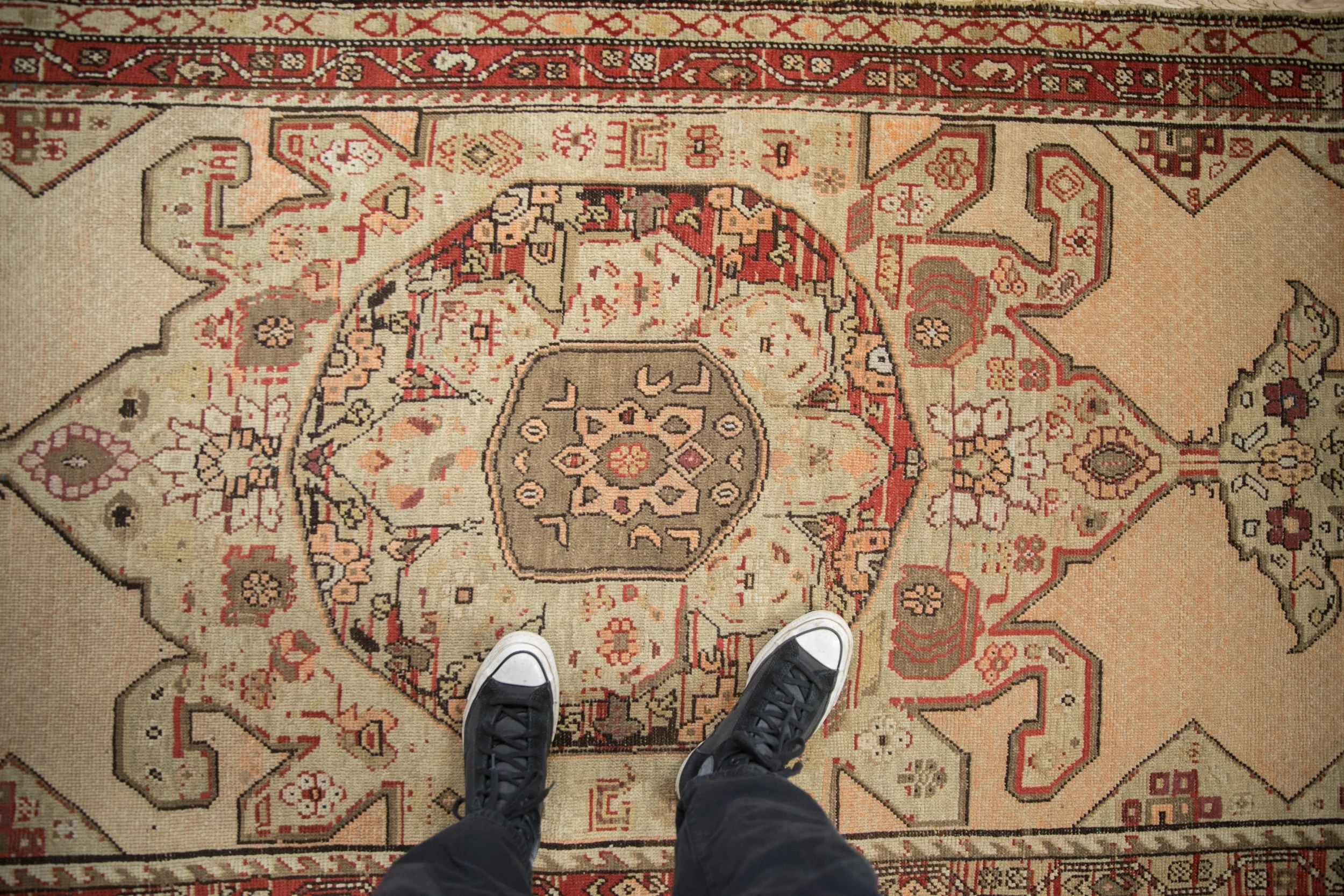 3.5x11 Antique Distressed Karabagh Rug Runner - Image 2