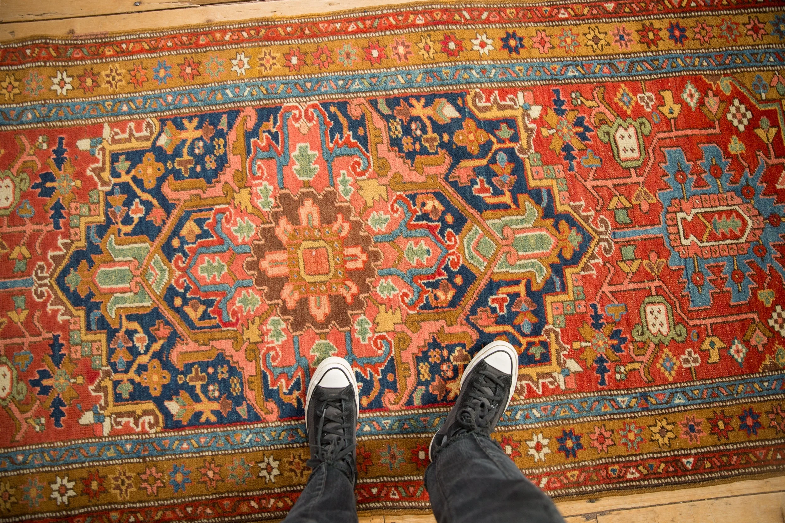 3.5x11 Antique Heriz Rug Runner - Image 2
