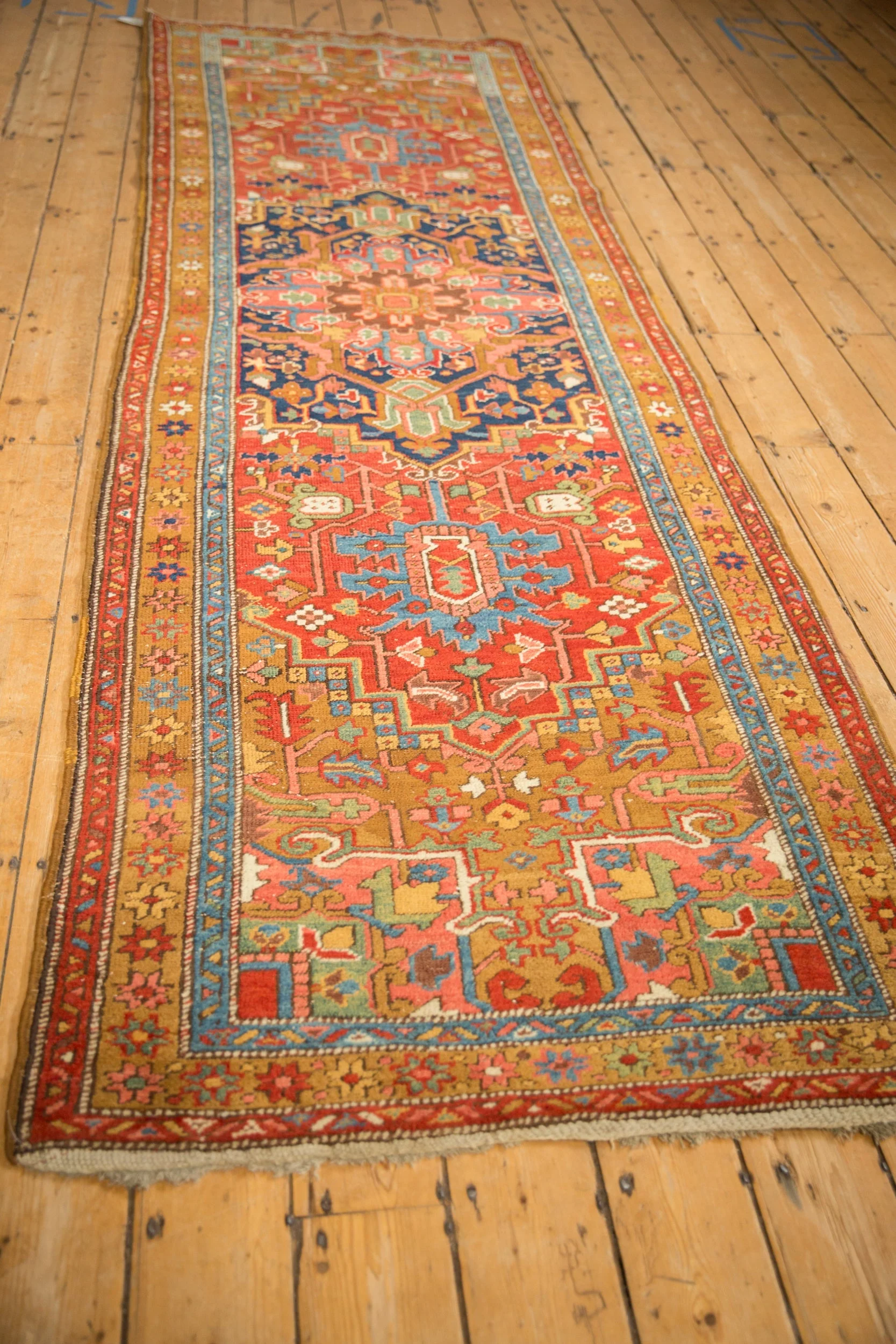 3.5x11 Antique Heriz Rug Runner - Image 3