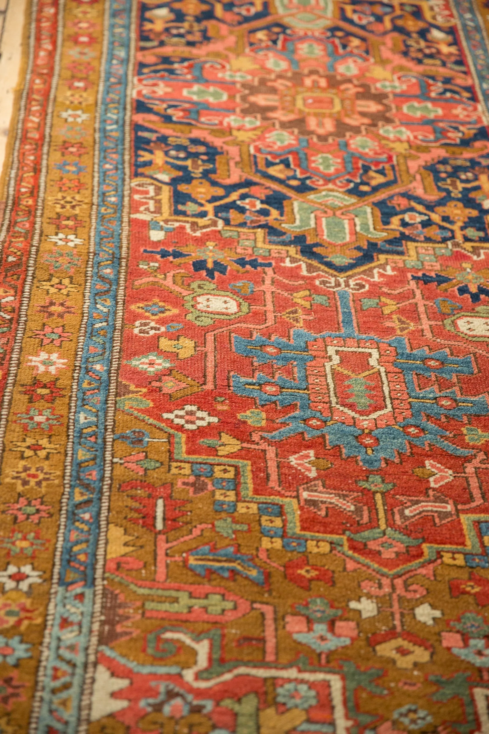 3.5x11 Antique Heriz Rug Runner - Image 8