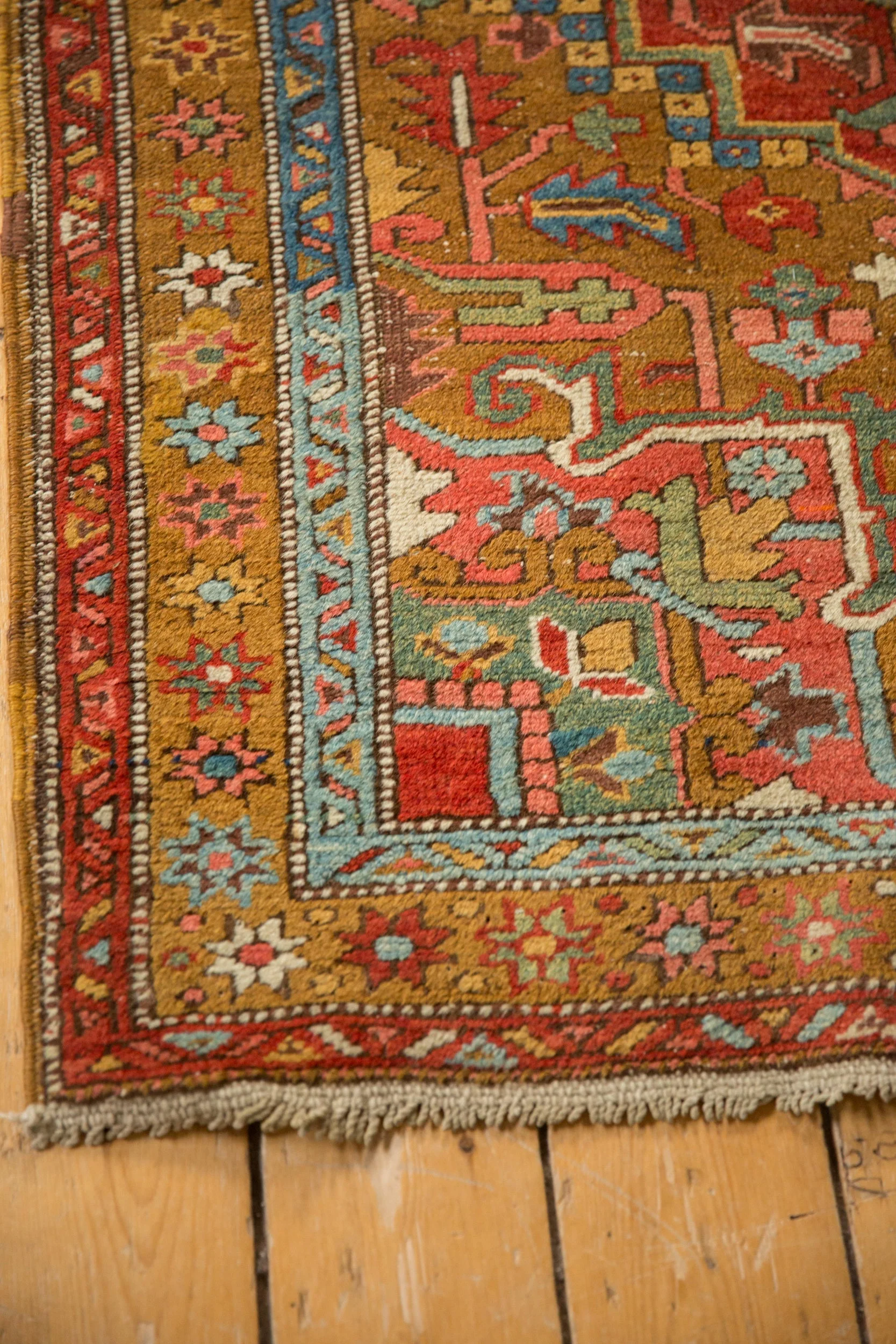 3.5x11 Antique Heriz Rug Runner - Image 9