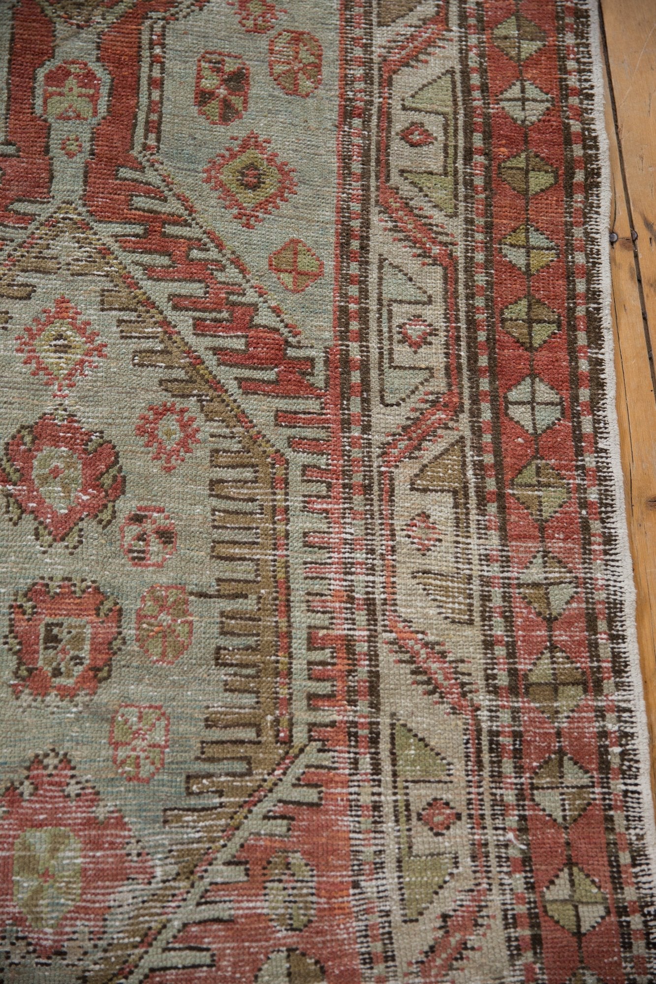 3.5x11 Vintage Distressed Heriz Rug Runner - Image 10