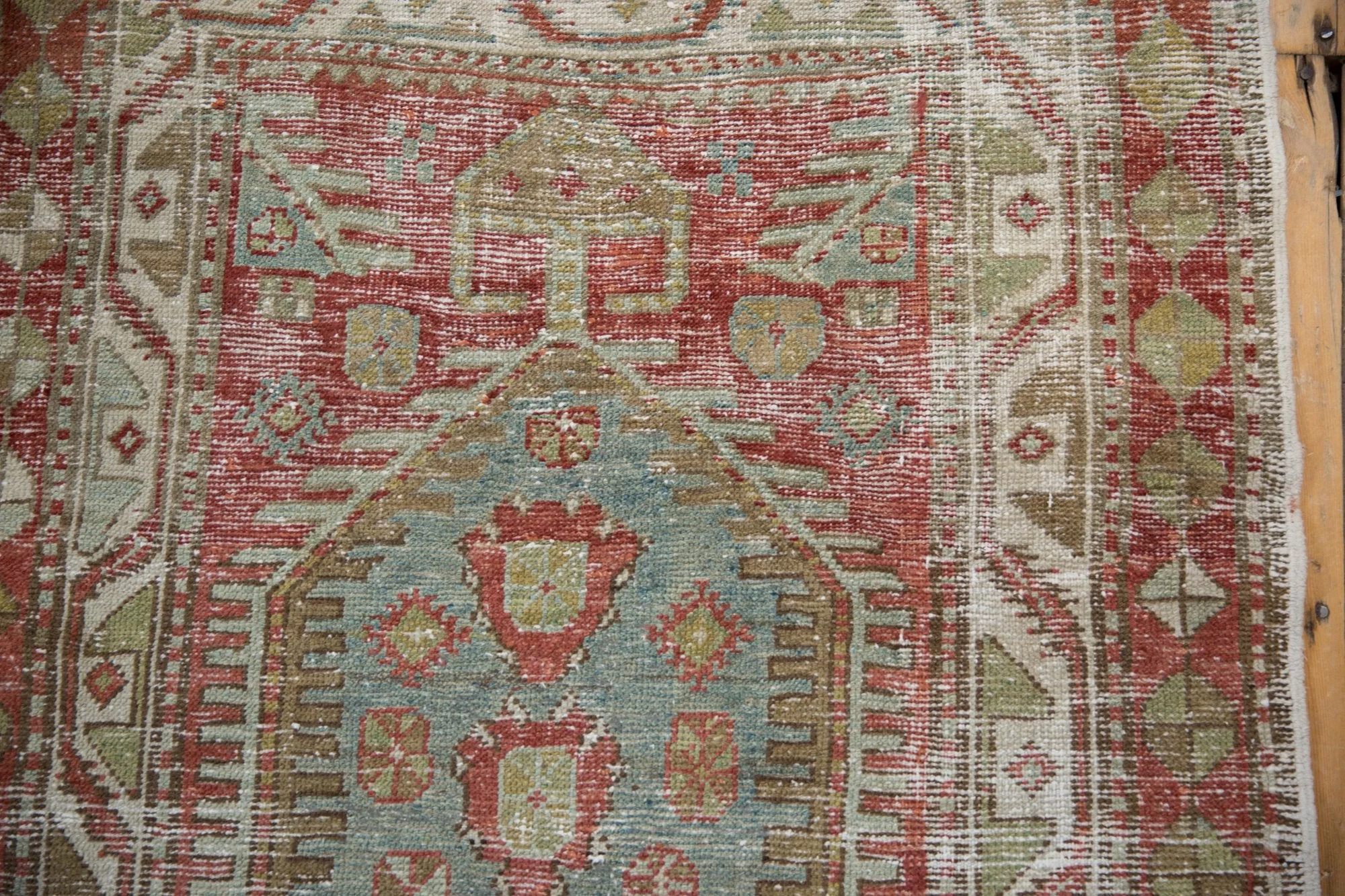 3.5x11 Vintage Distressed Heriz Rug Runner - Image 12