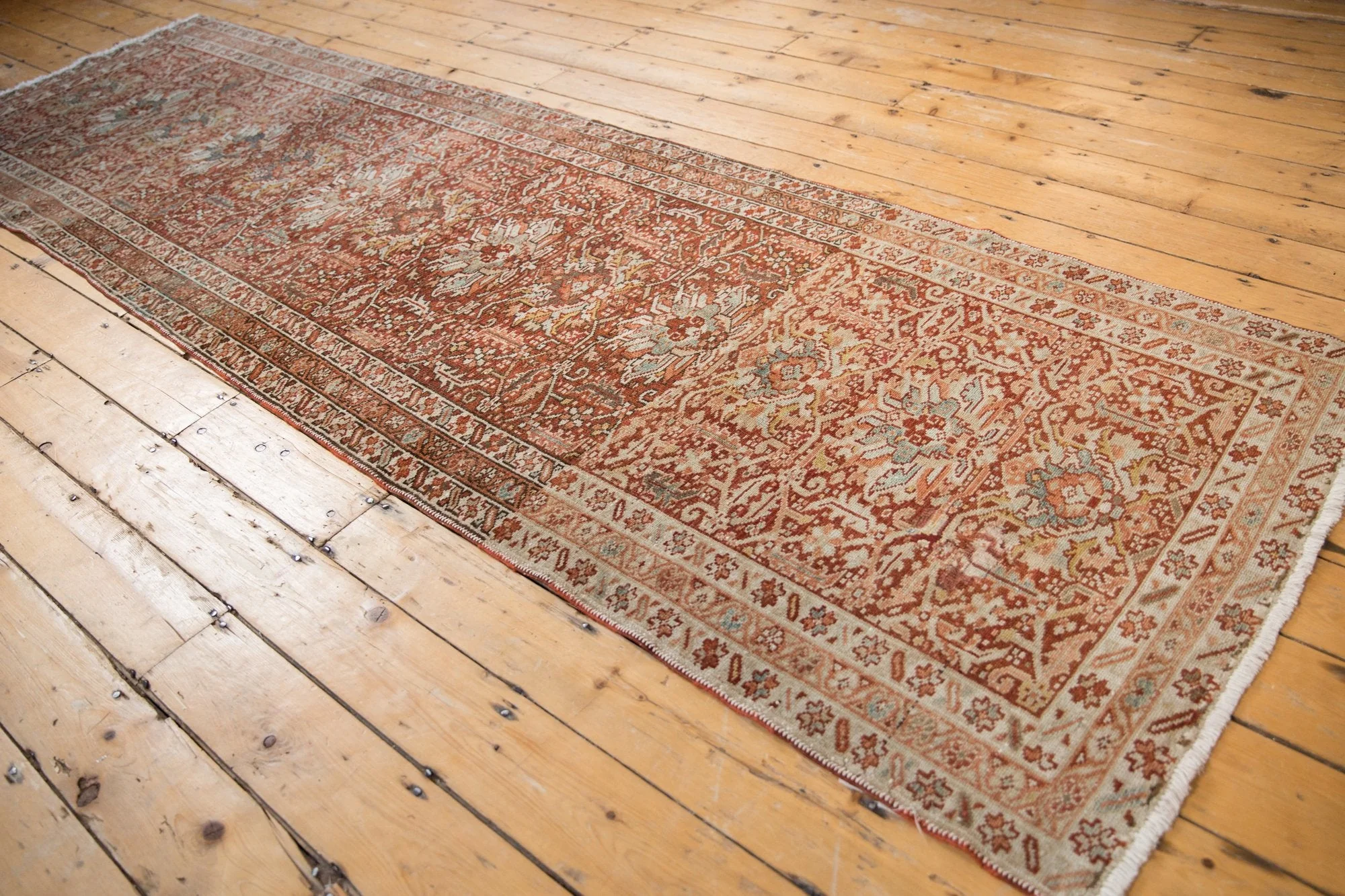 3.5x11 Vintage Distressed Karaja Rug Runner - Image 7