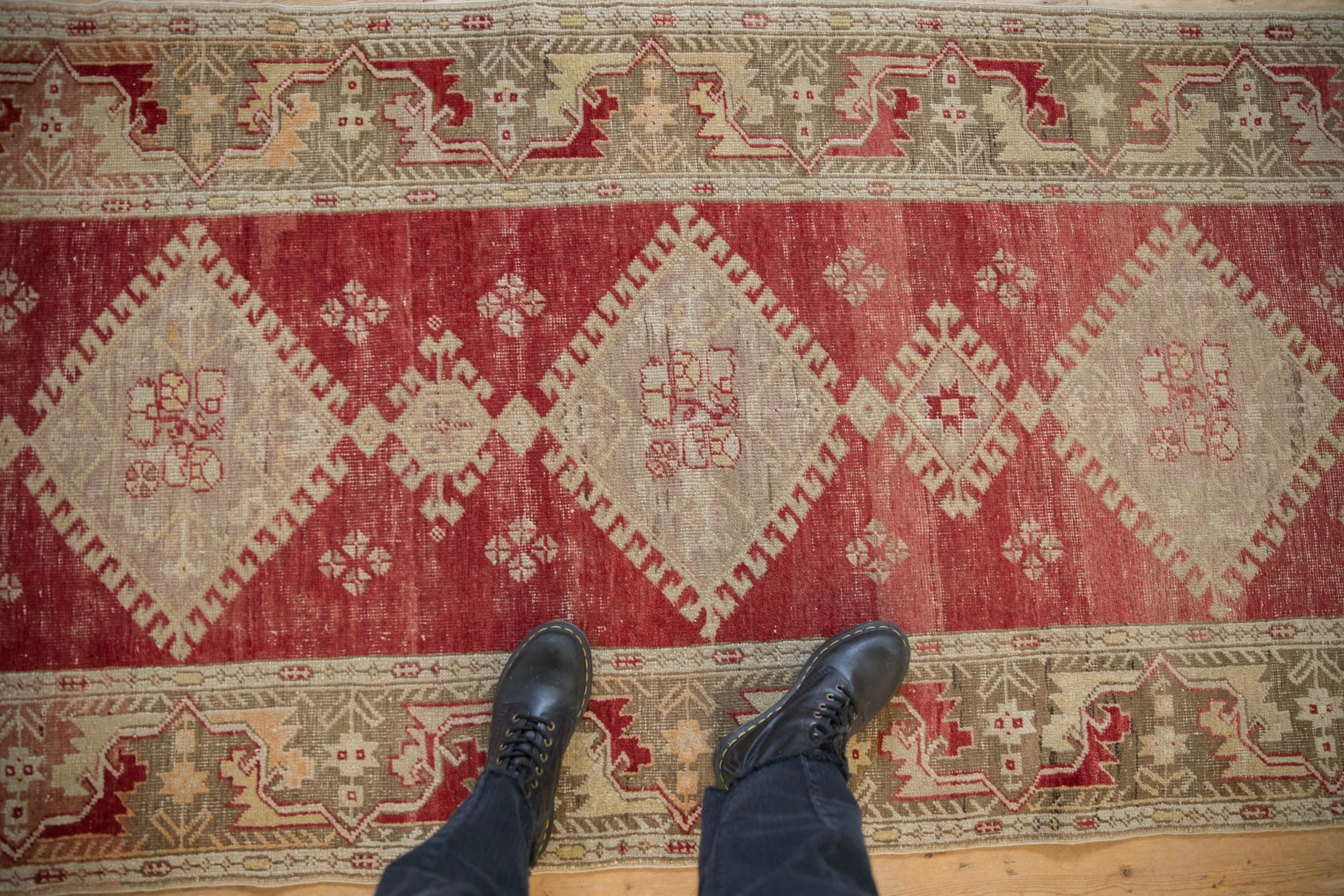3.5x11 Vintage Distressed Oushak Rug Runner - Image 2