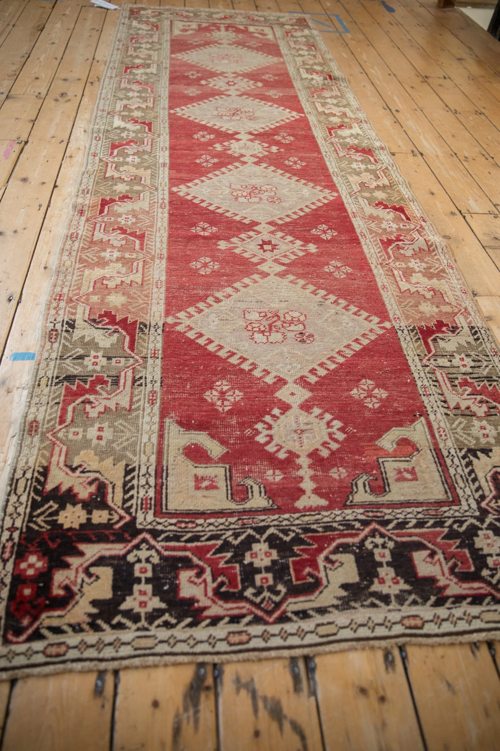 3.5x11 Vintage Distressed Oushak Rug Runner - Image 9