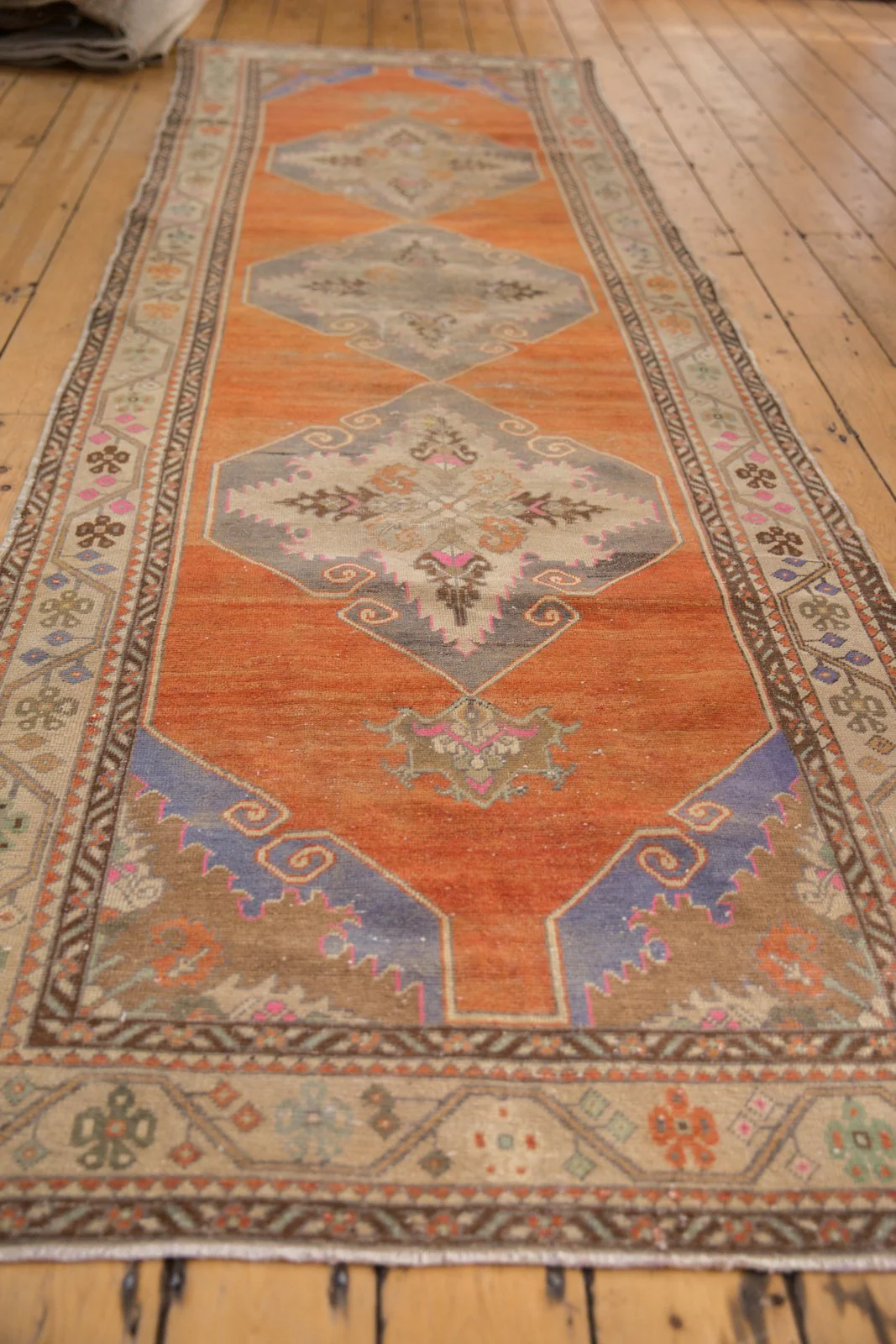 3.5x11 Vintage Distressed Oushak Rug Runner - Image 10
