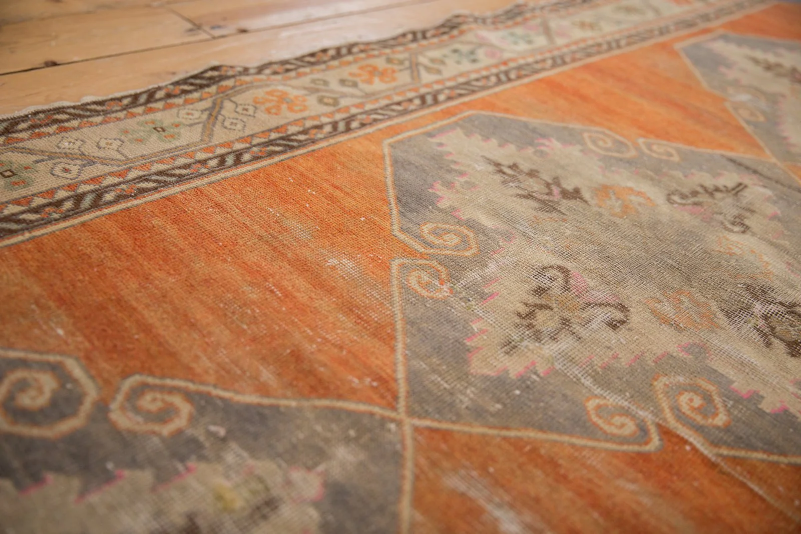 3.5x11 Vintage Distressed Oushak Rug Runner - Image 3