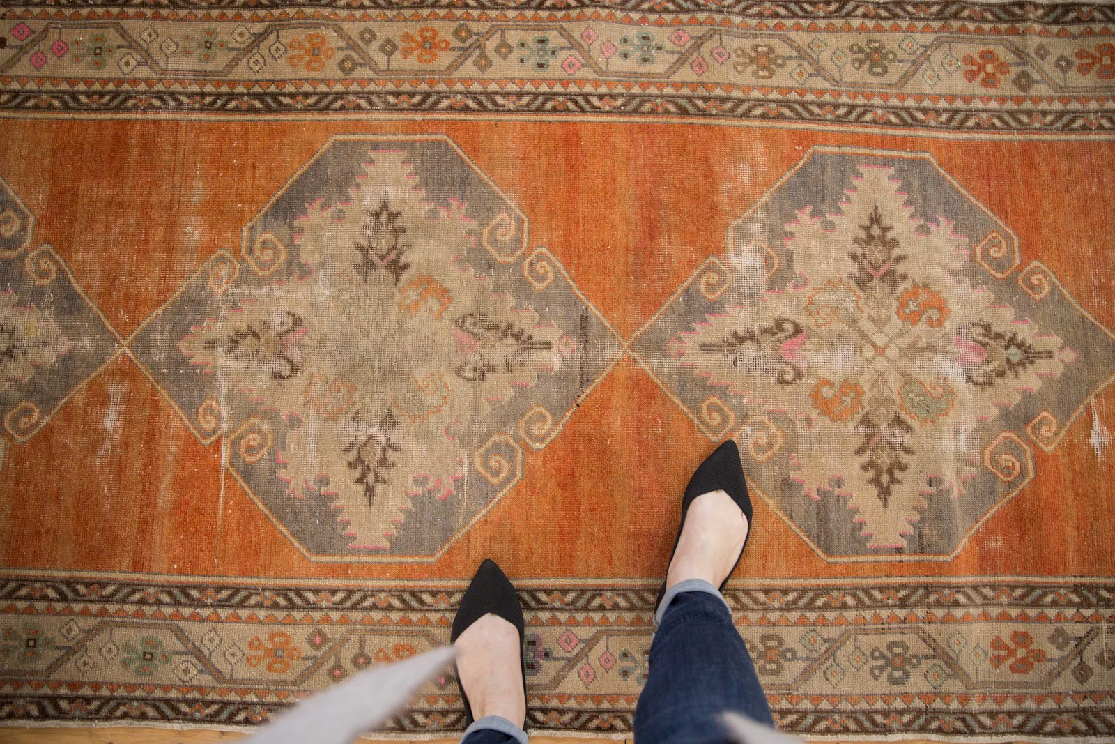 3.5x11 Vintage Distressed Oushak Rug Runner - Image 5