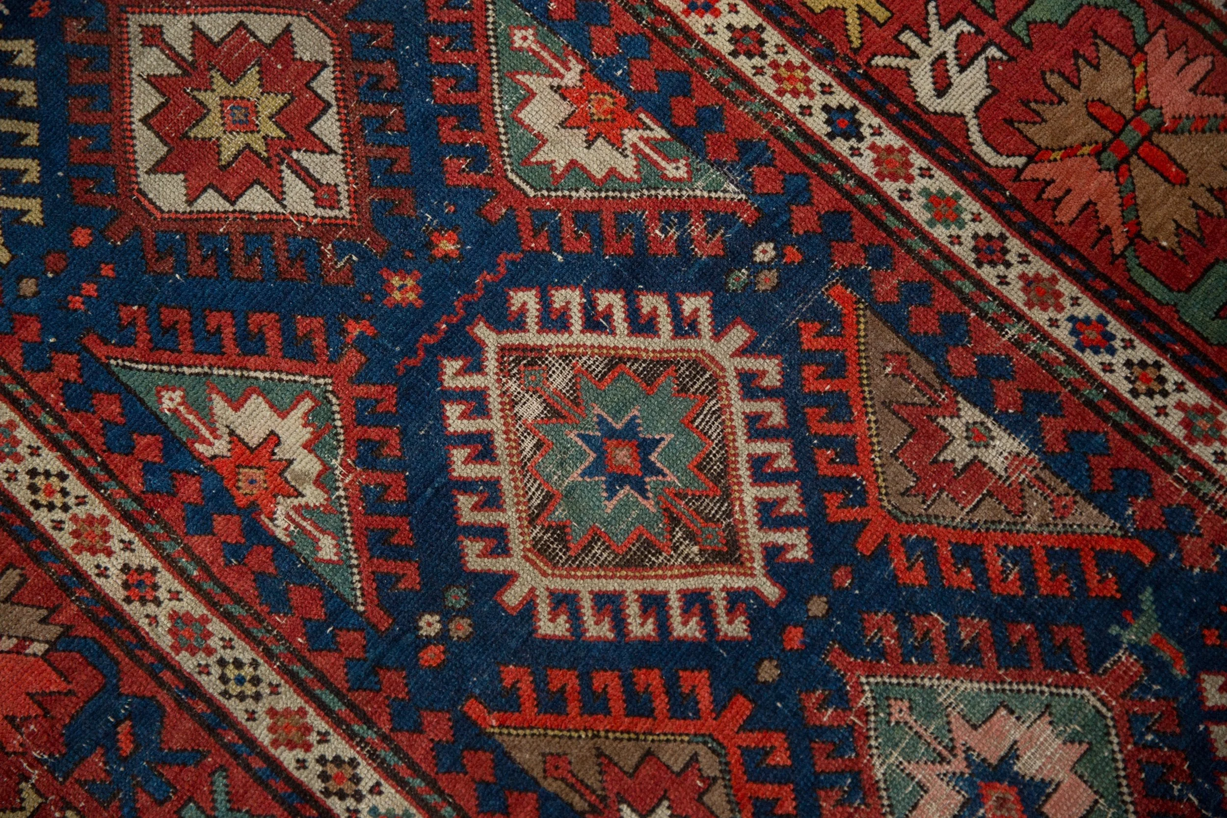 3.5x12.5 Antique Caucasian Rug Runner - Image 11