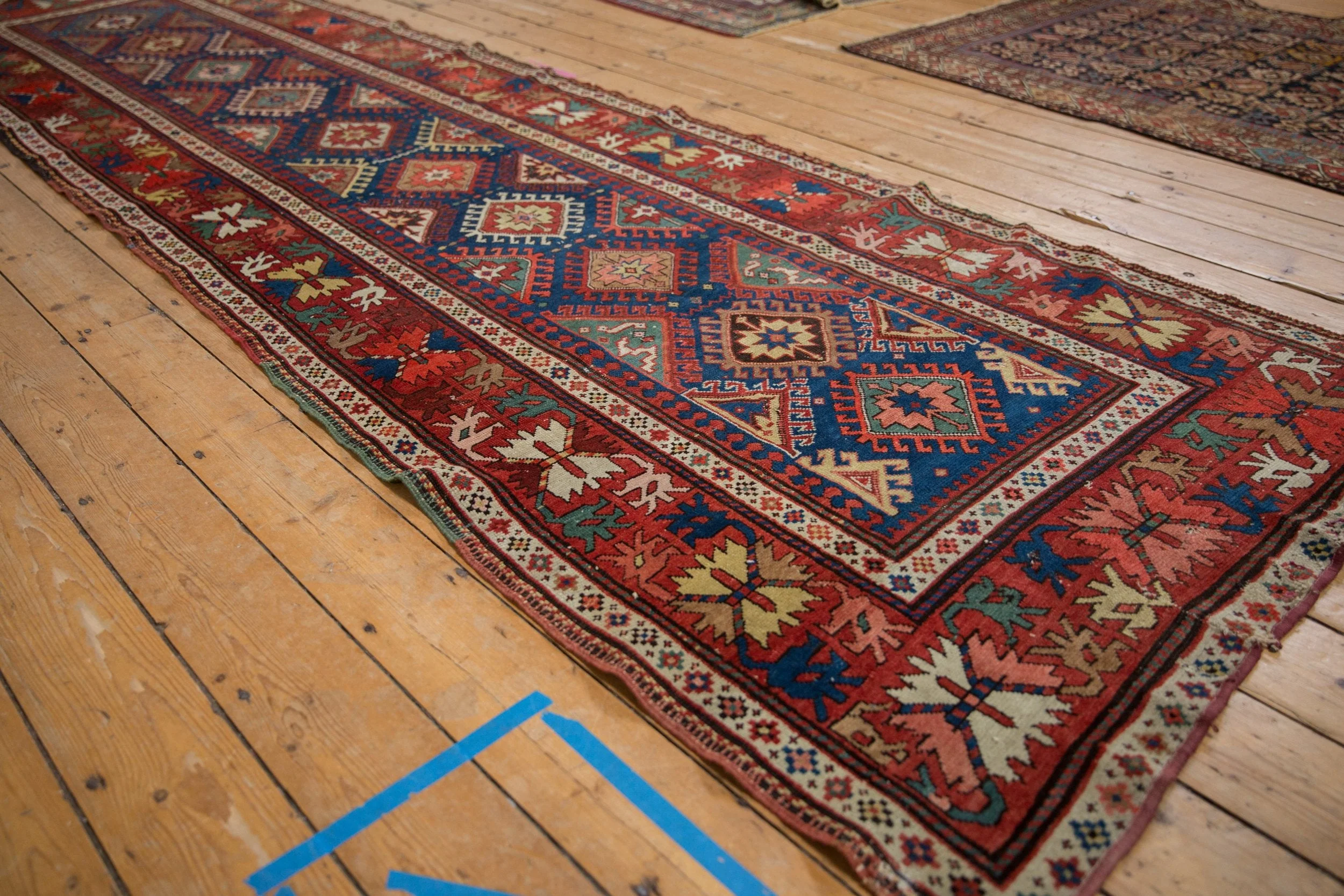 3.5x12.5 Antique Caucasian Rug Runner - Image 3