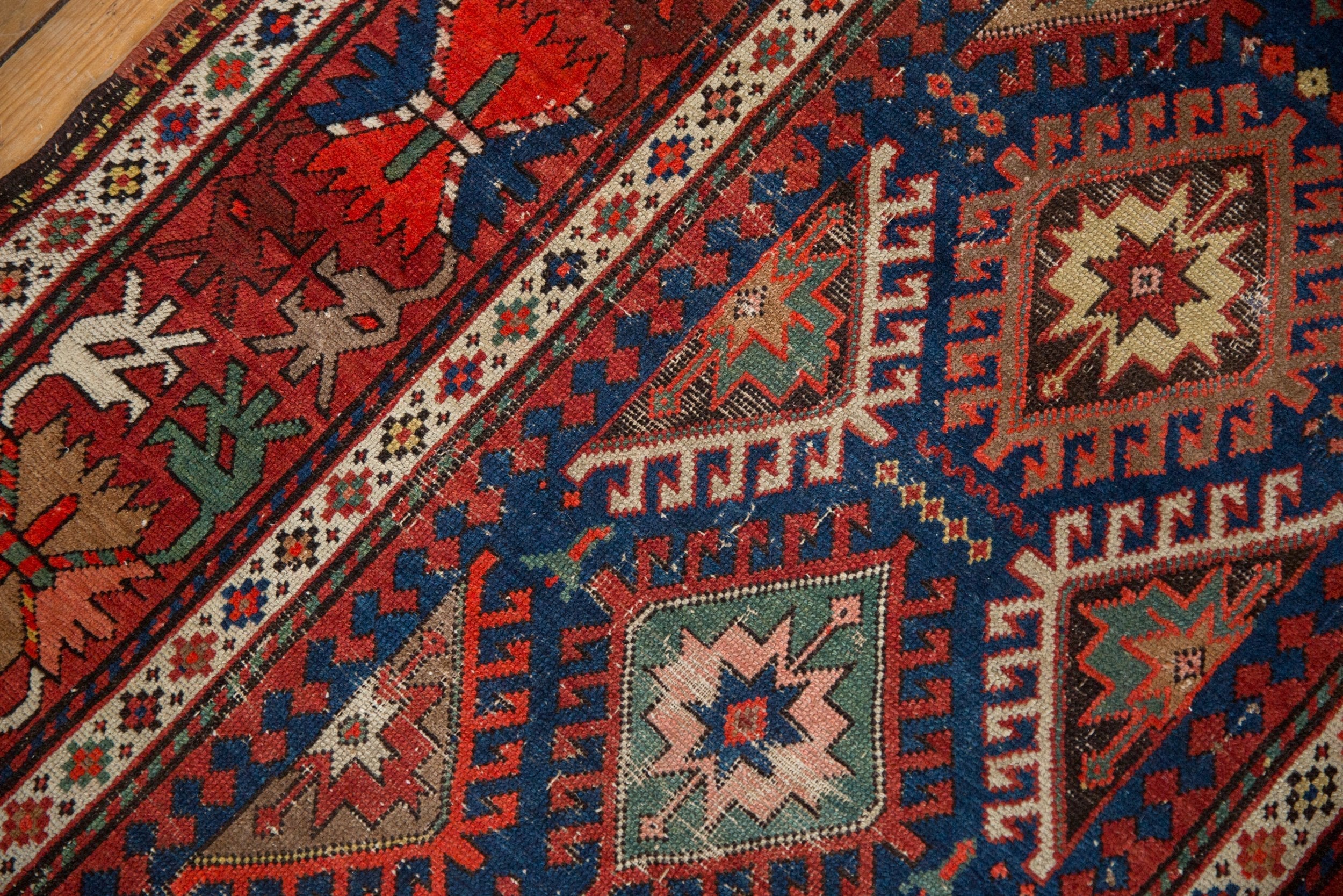 3.5x12.5 Antique Caucasian Rug Runner - Image 7