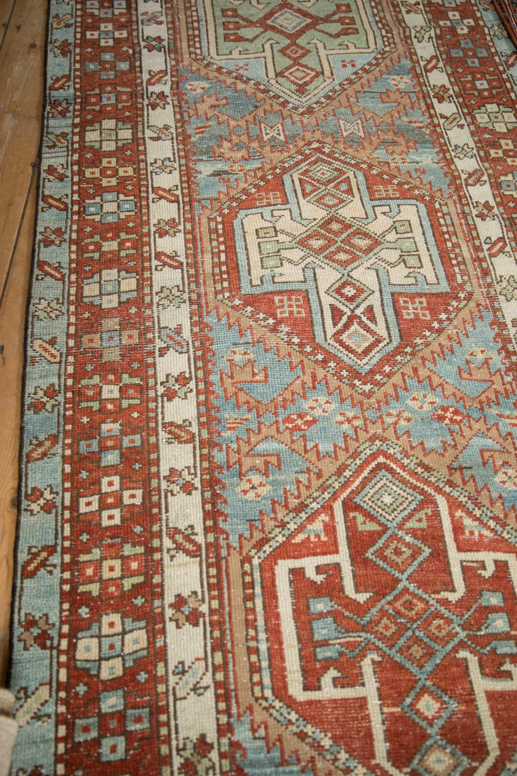 3.5x12.5 Vintage Distressed Karaja Rug Runner - Image 5