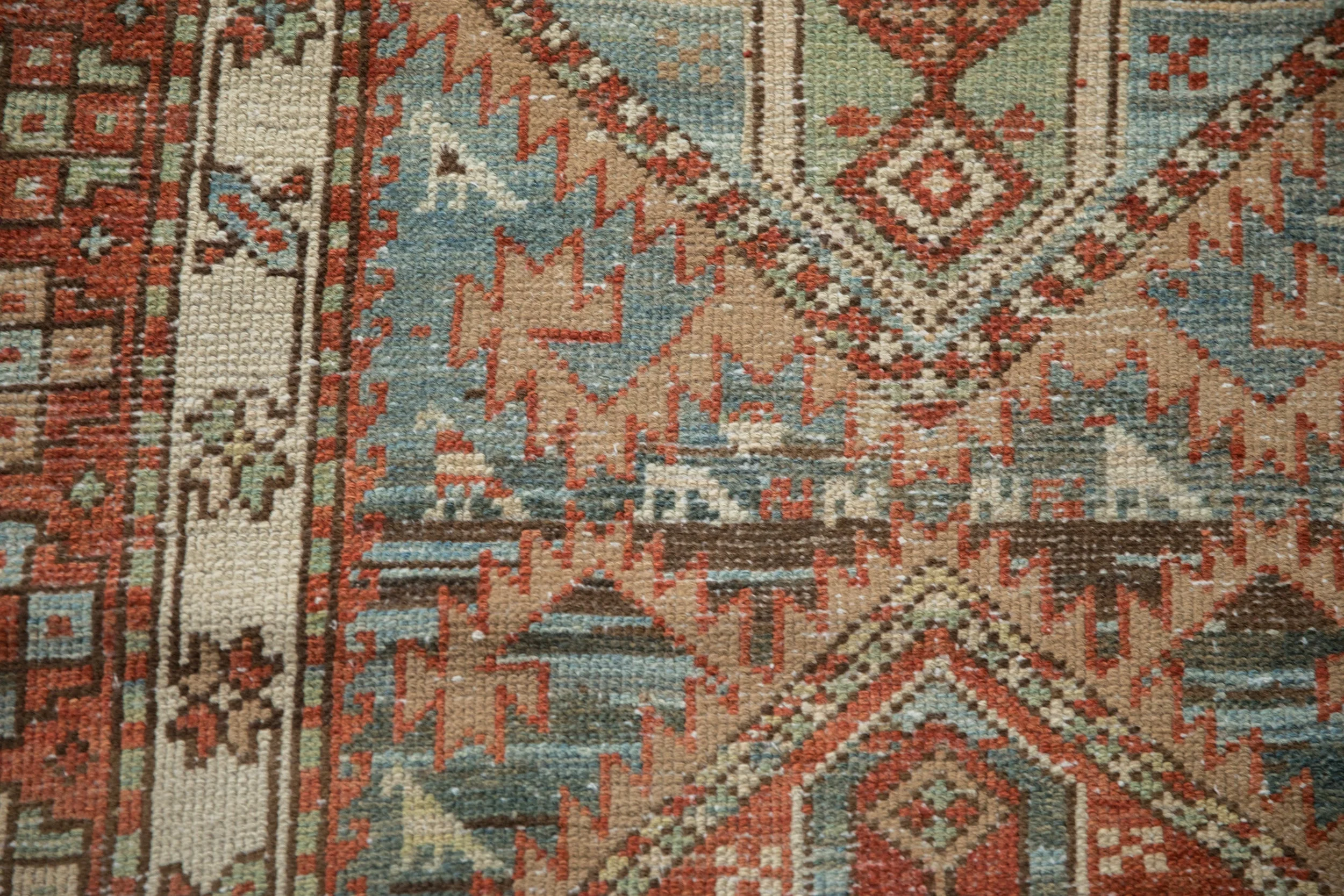 3.5x12.5 Vintage Distressed Karaja Rug Runner - Image 7