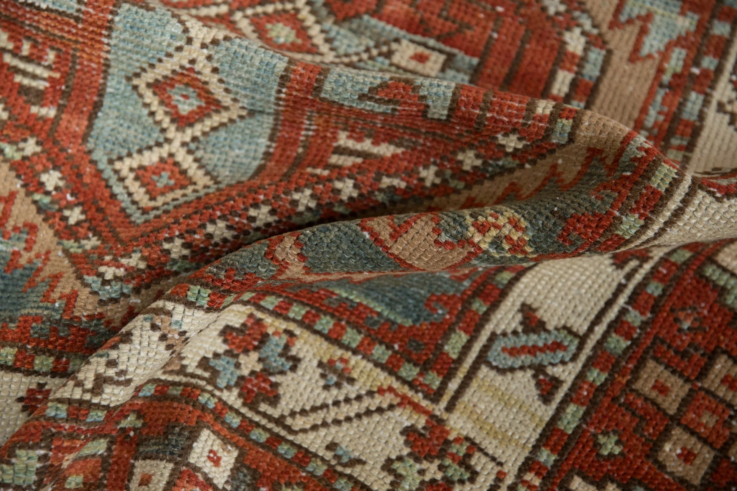 3.5x12.5 Vintage Distressed Karaja Rug Runner - Image 9