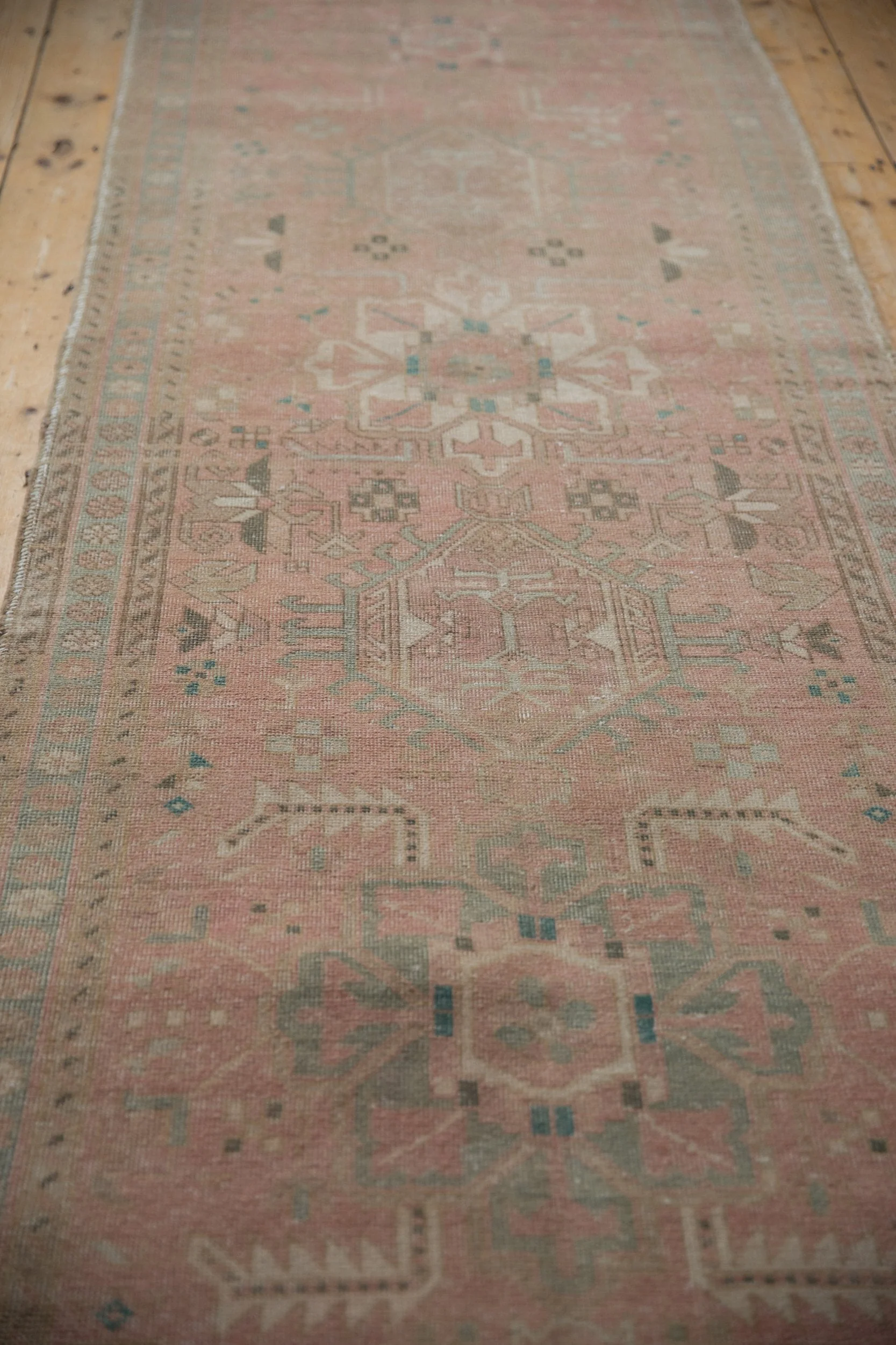 3.5x12.5 Vintage Distressed Karaja Rug Runner - Image 4