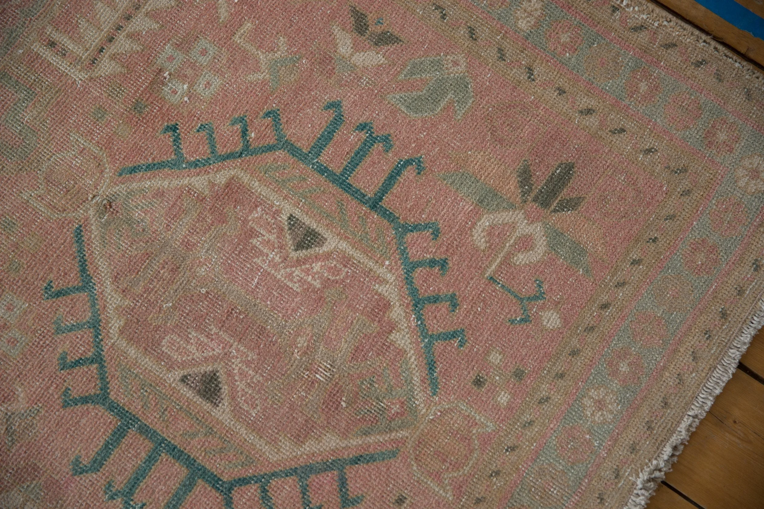 3.5x12.5 Vintage Distressed Karaja Rug Runner - Image 5