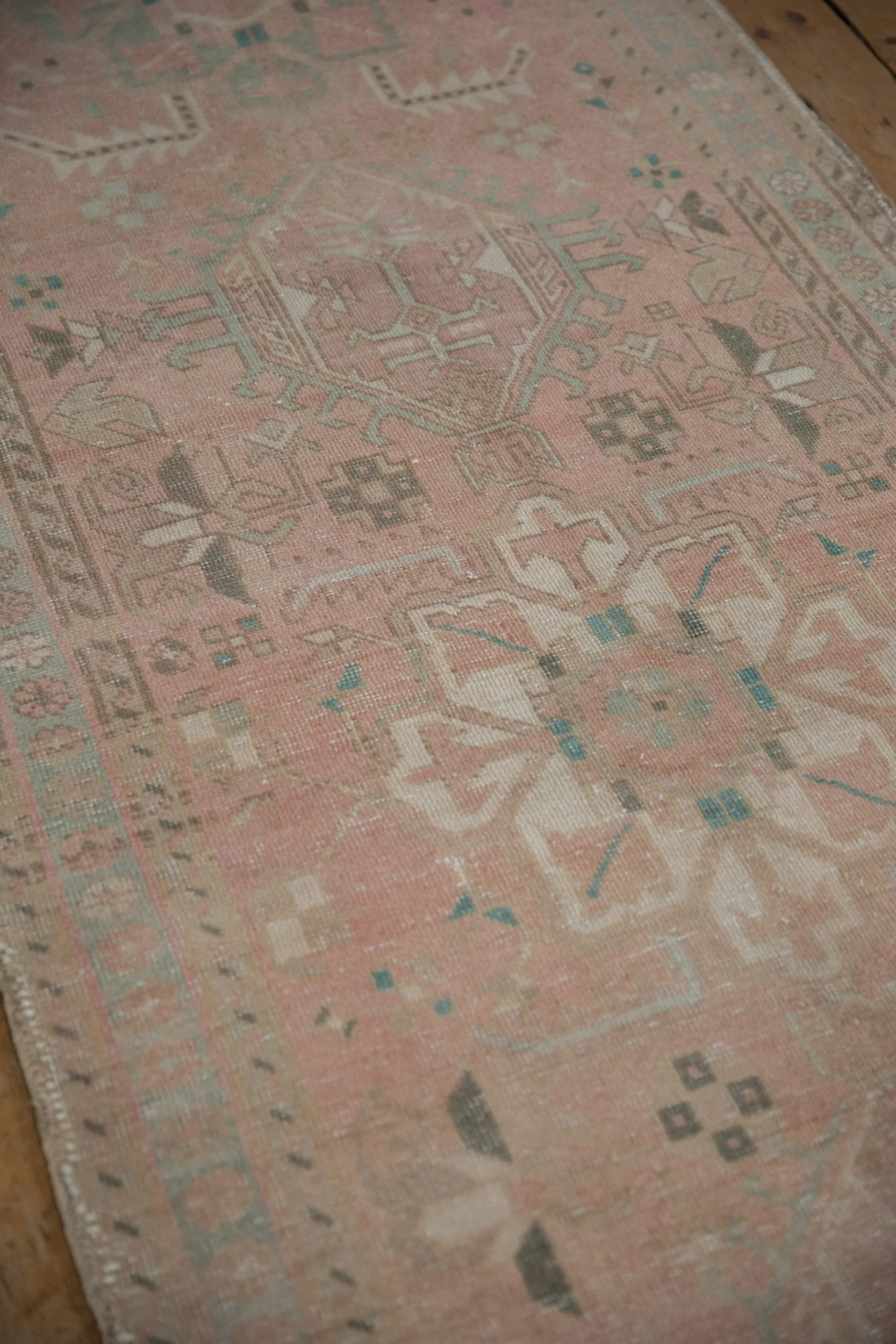 3.5x12.5 Vintage Distressed Karaja Rug Runner - Image 8
