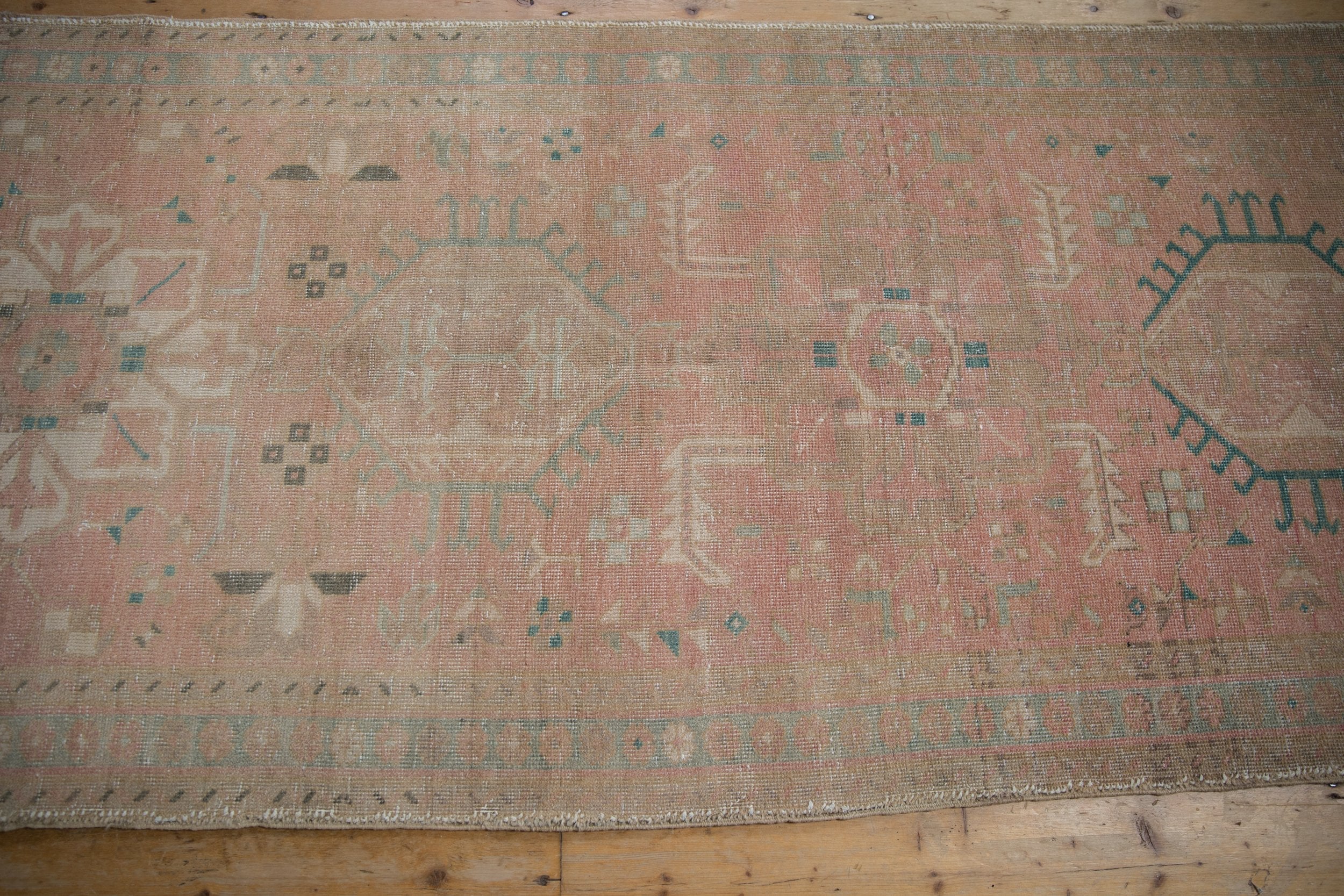 3.5x12.5 Vintage Distressed Karaja Rug Runner - Image 9