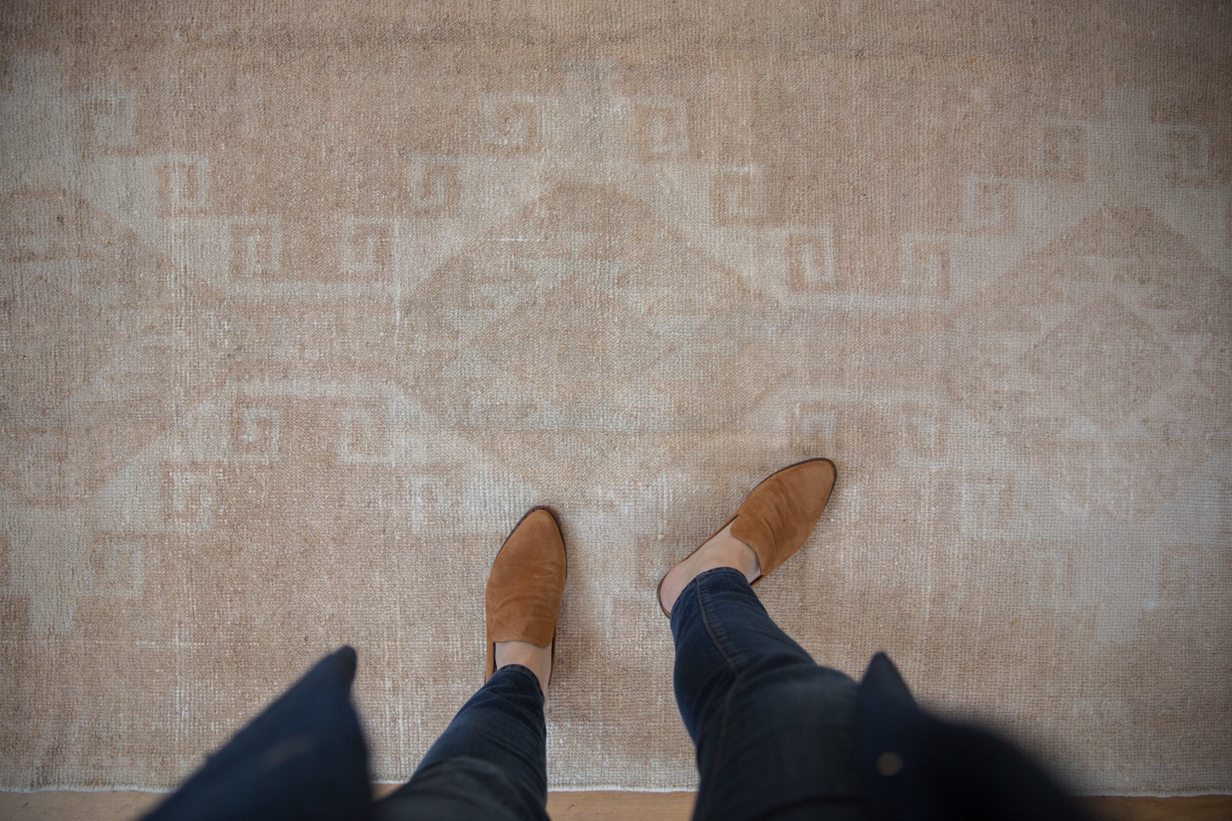 3.5x12.5 Vintage Distressed Oushak Rug Runner - Image 2