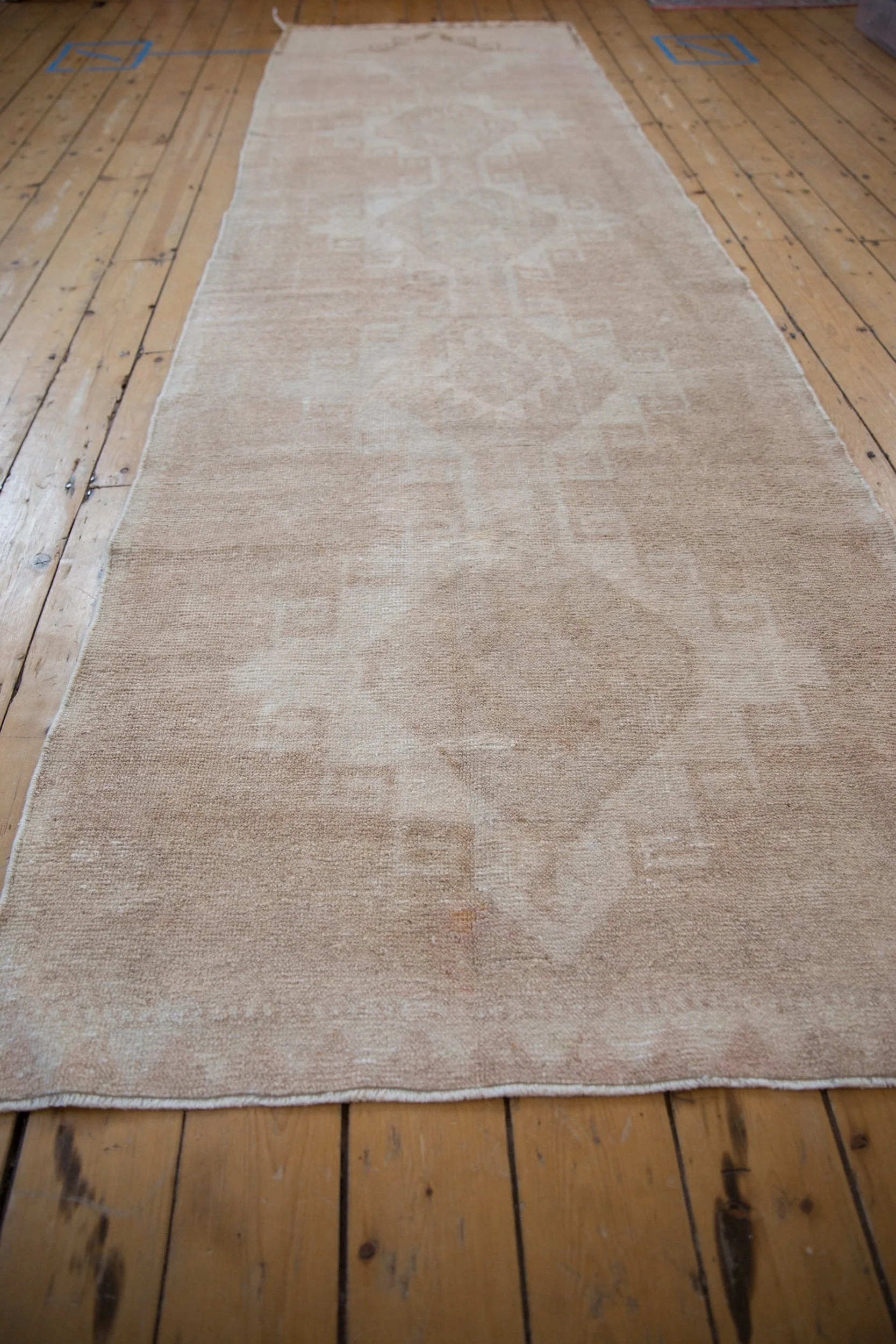 3.5x12.5 Vintage Distressed Oushak Rug Runner - Image 3