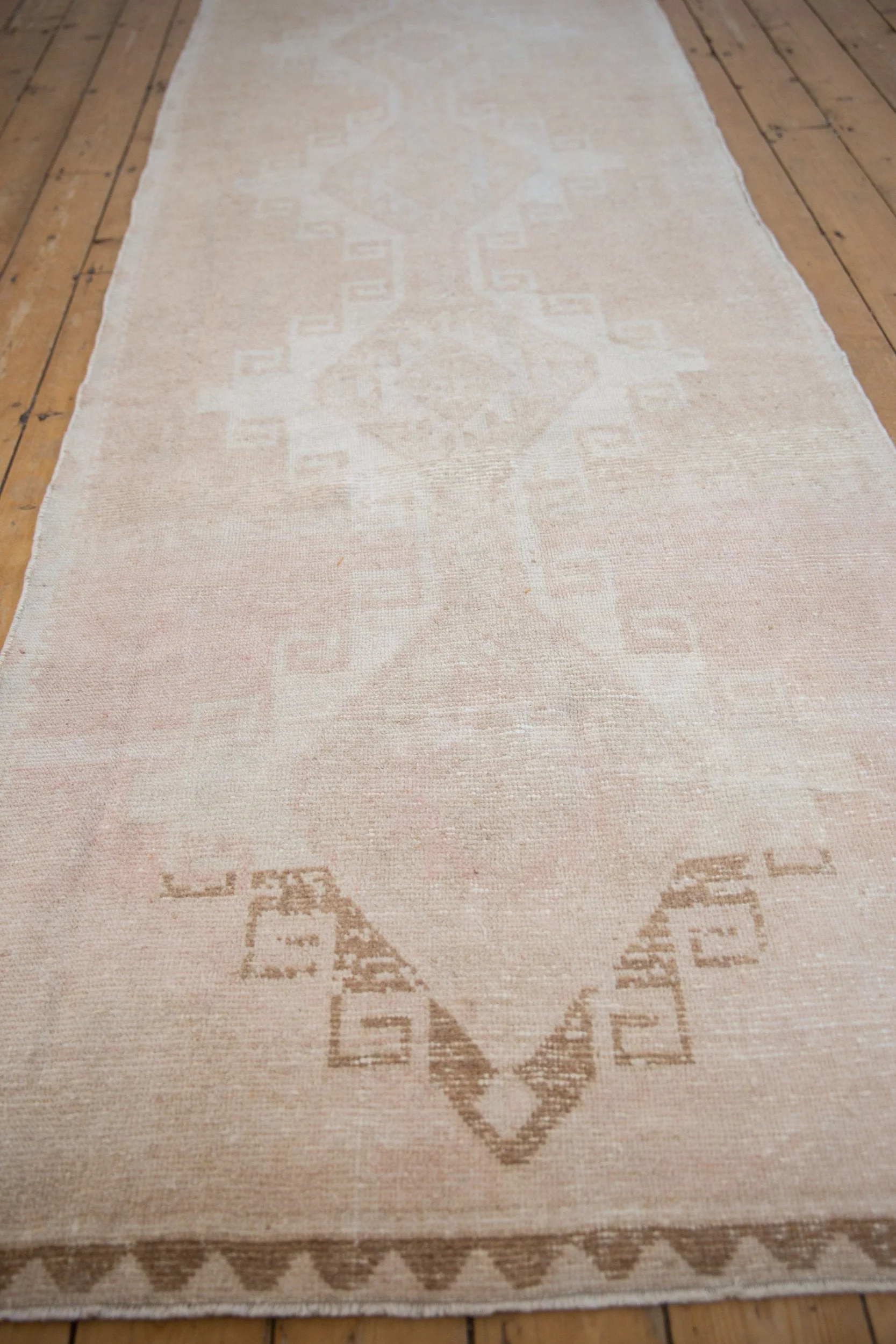 3.5x12.5 Vintage Distressed Oushak Rug Runner - Image 8