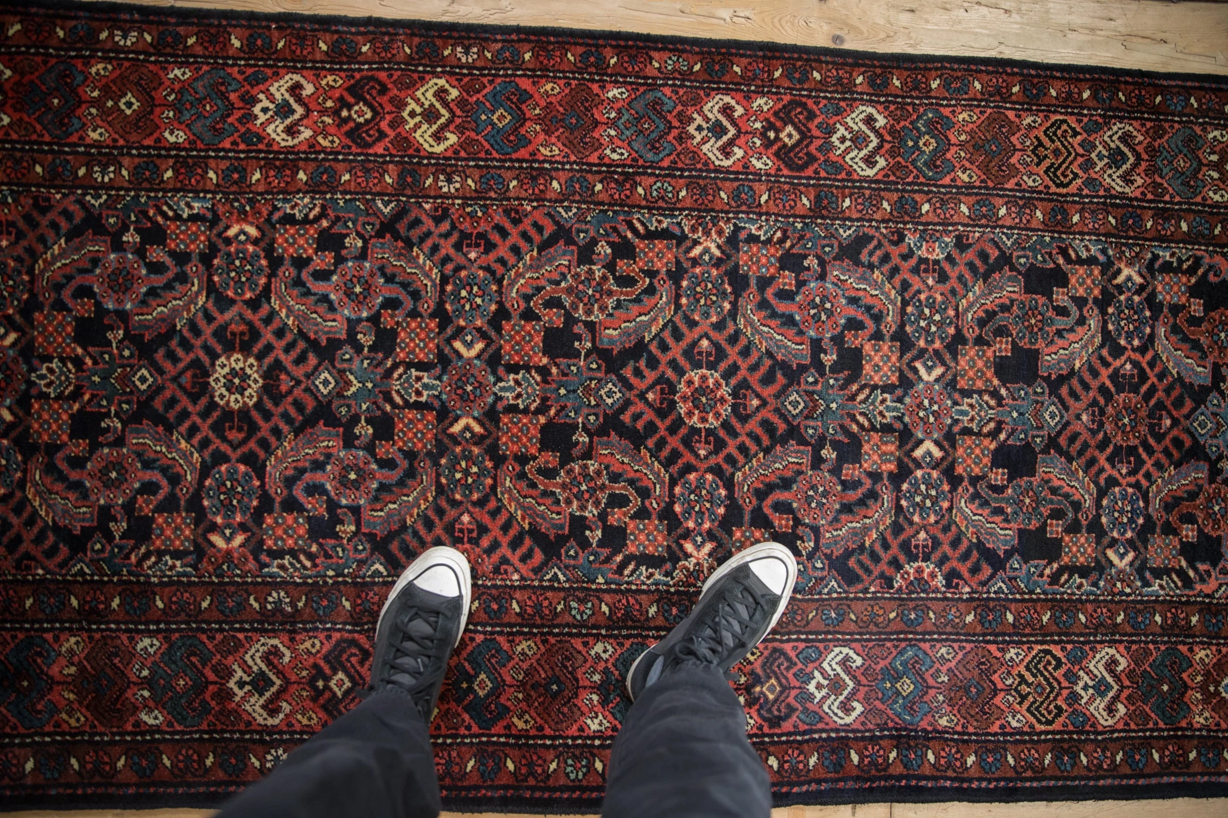 3.5x12 Vintage Hamadan Rug Runner - Image 2