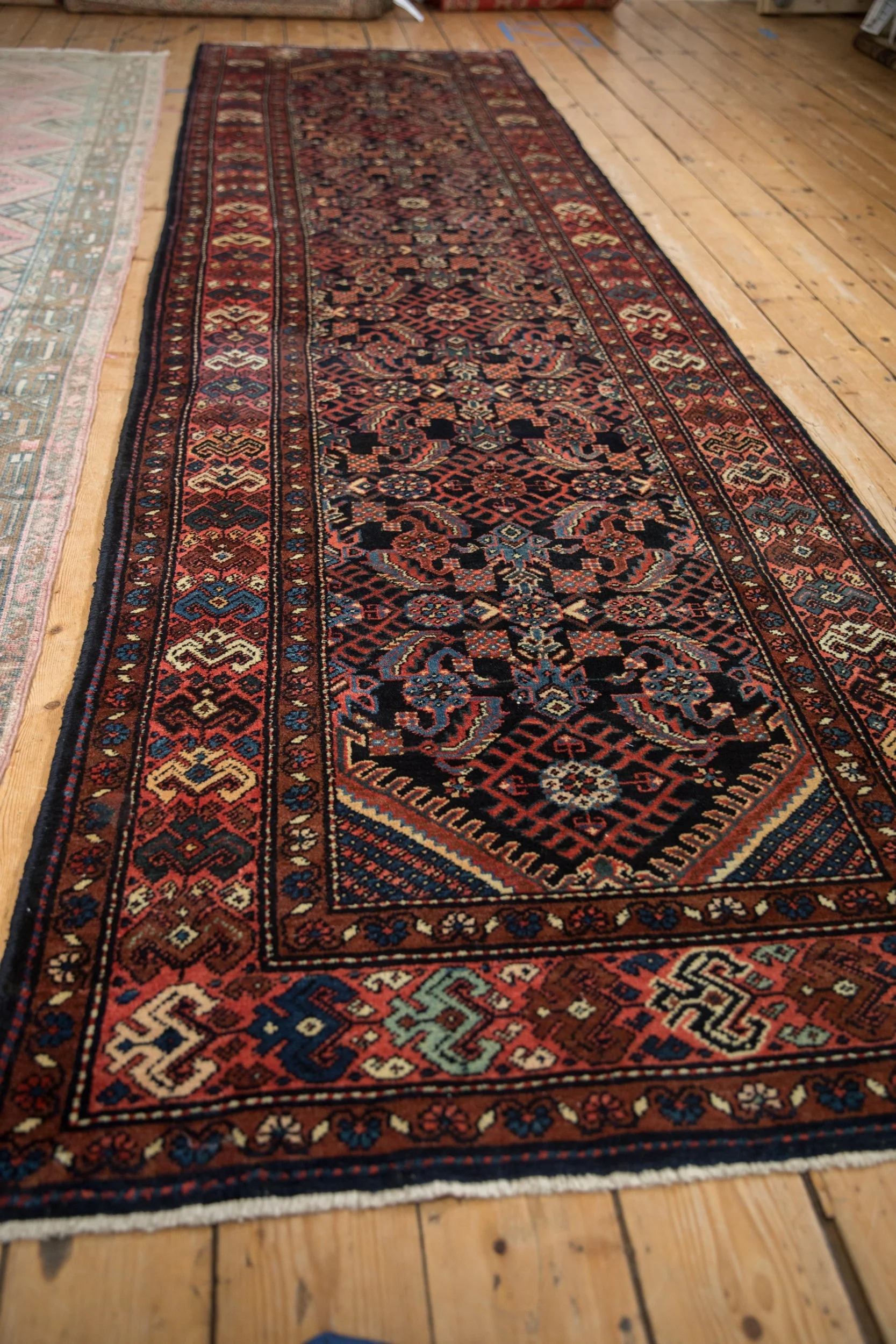3.5x12 Vintage Hamadan Rug Runner - Image 4