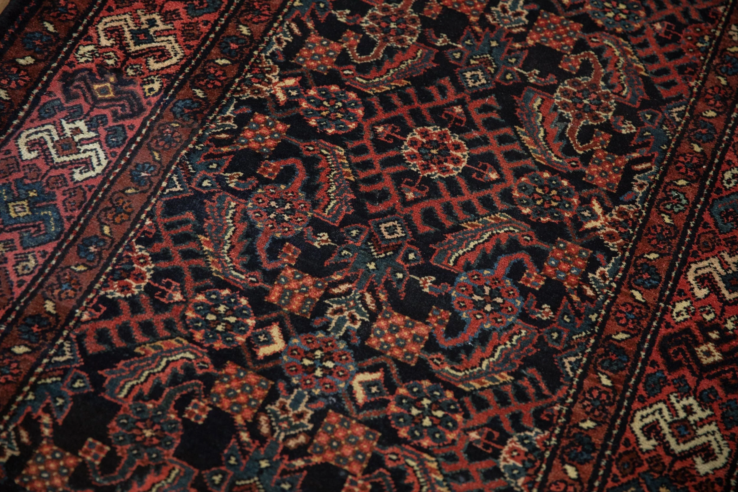 3.5x12 Vintage Hamadan Rug Runner - Image 6
