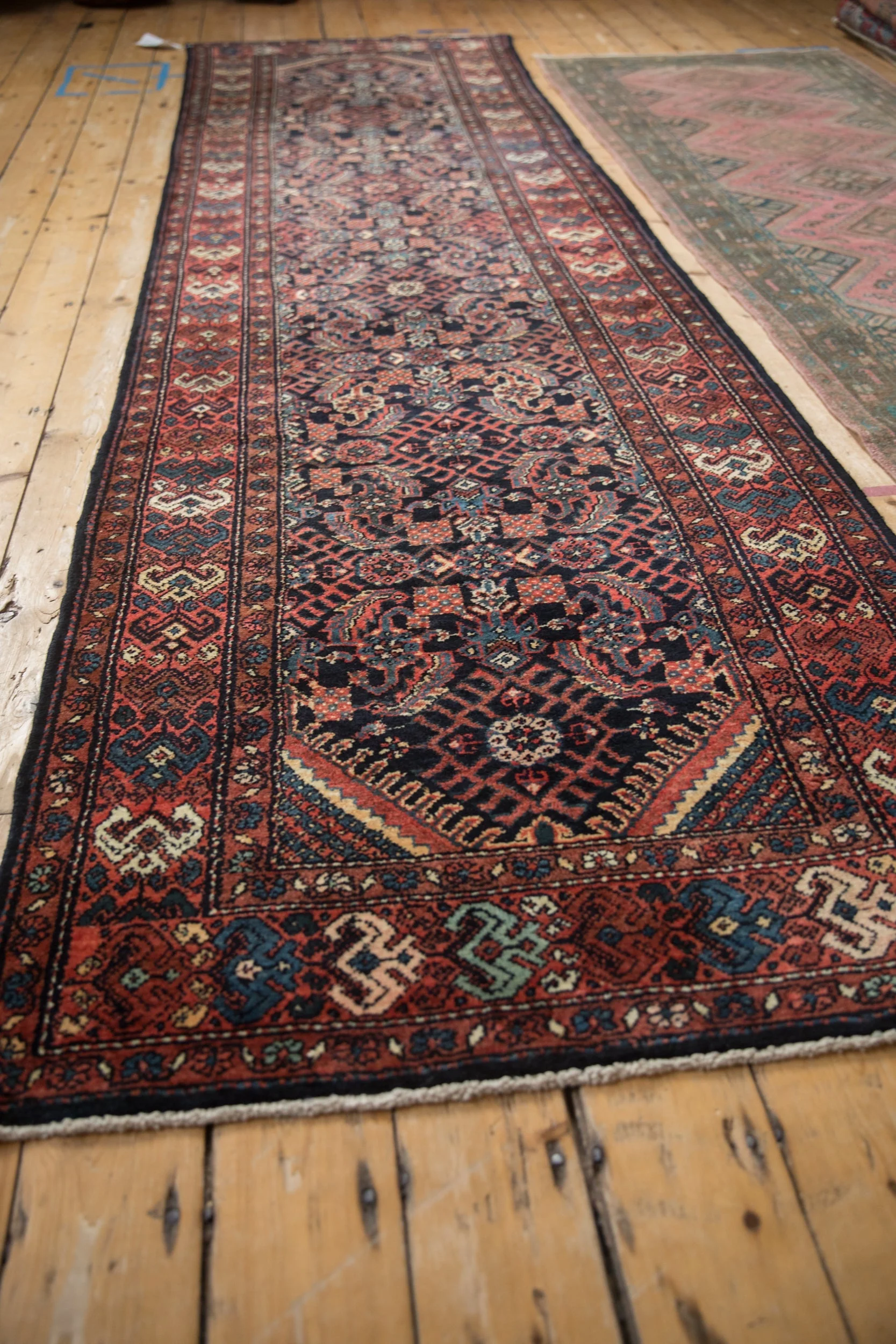 3.5x12 Vintage Hamadan Rug Runner - Image 7
