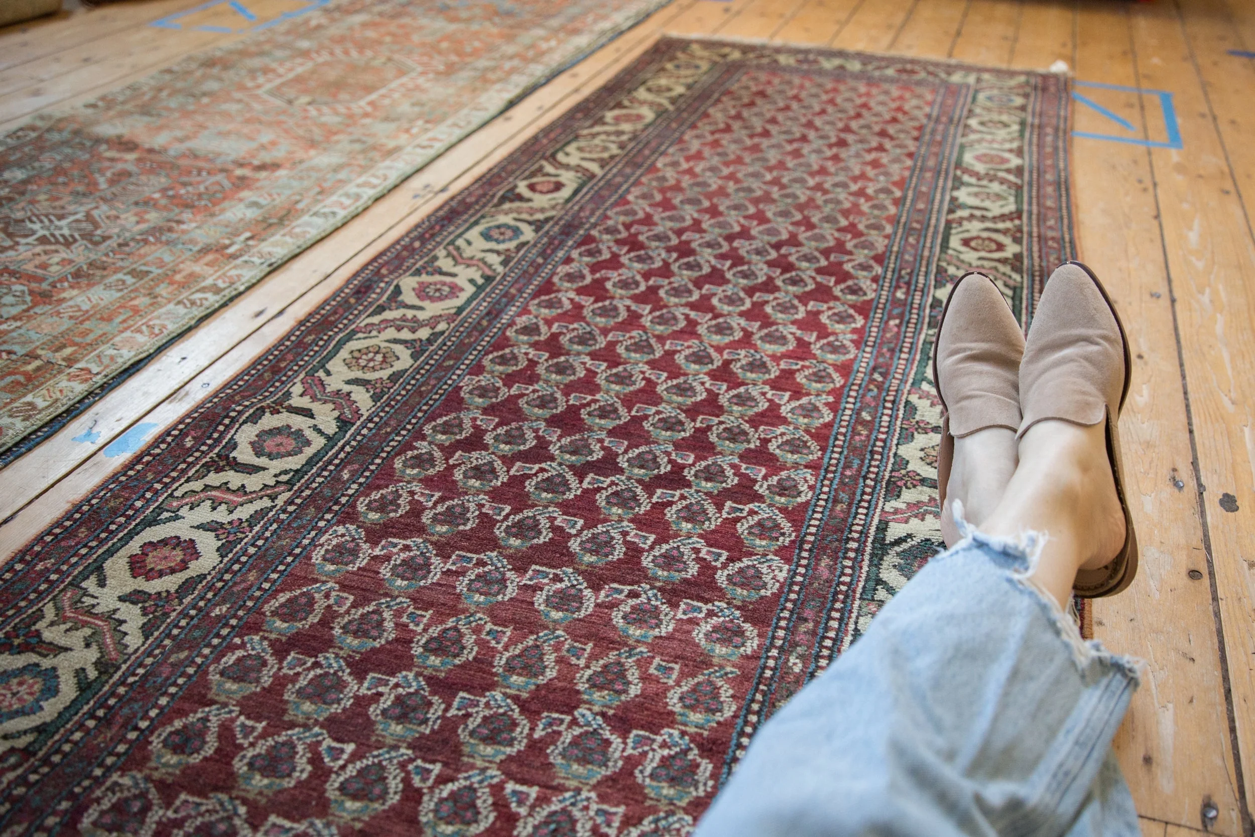 3.5x12 Vintage Hamadan Rug Runner - Image 2