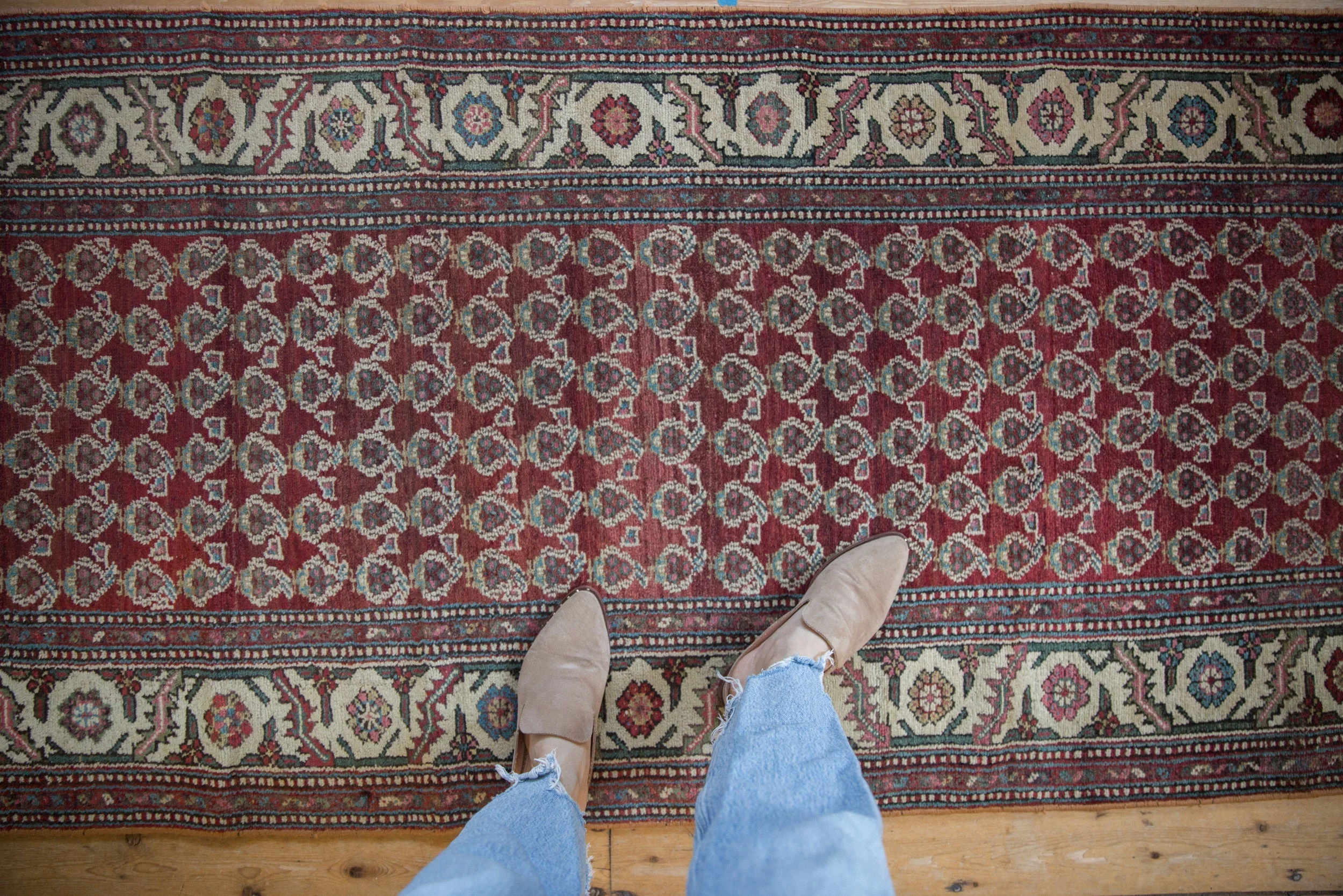 3.5x12 Vintage Hamadan Rug Runner - Image 4