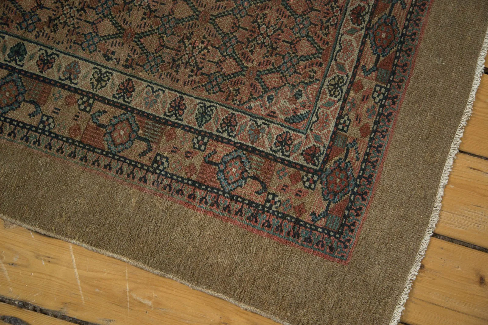 3.5x13.5 Antique Camel Hair Serab Rug Runner - Image 4