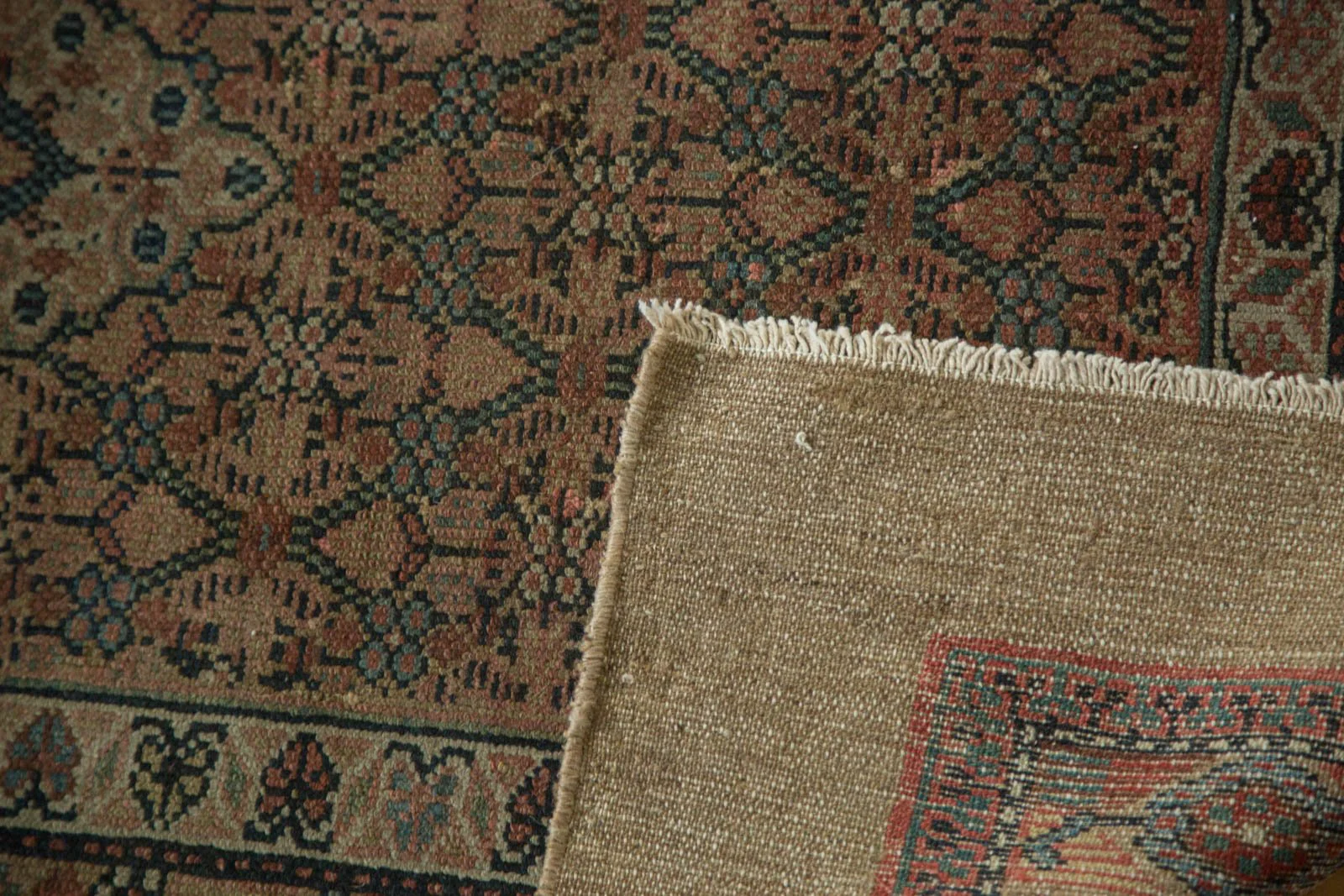 3.5x13.5 Antique Camel Hair Serab Rug Runner - Image 5