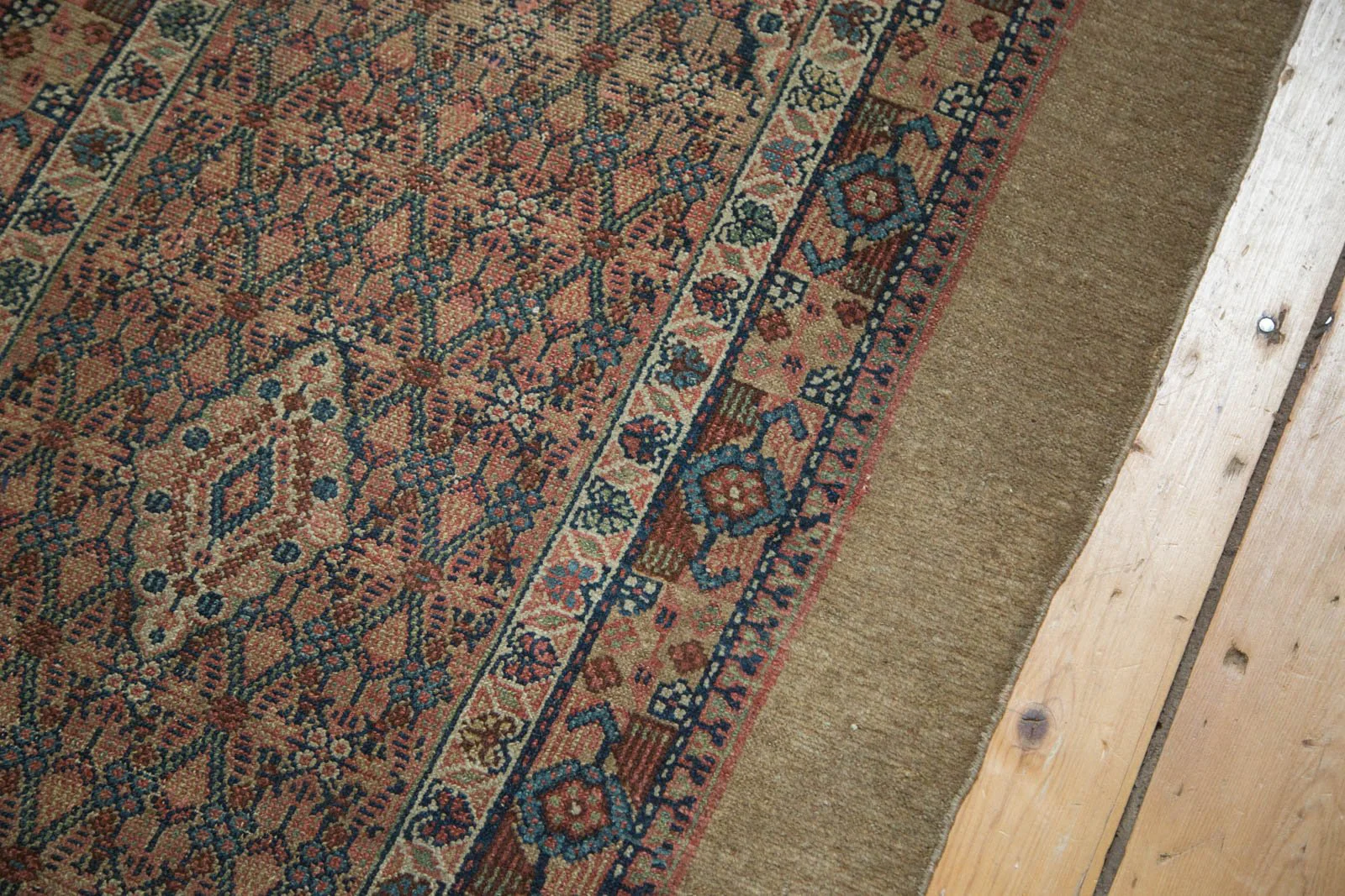 3.5x13.5 Antique Camel Hair Serab Rug Runner - Image 6