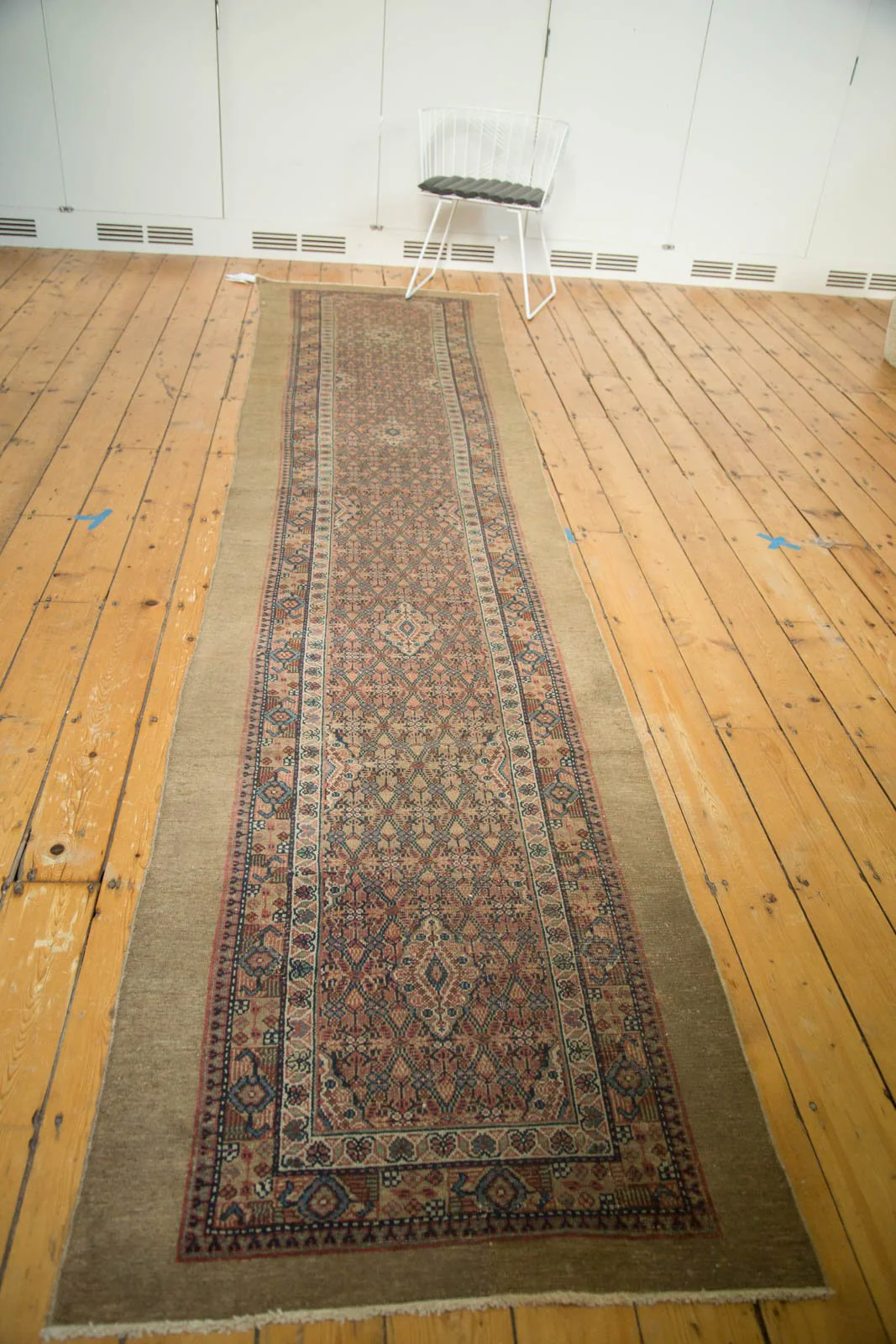 3.5x13.5 Antique Camel Hair Serab Rug Runner - Image 8