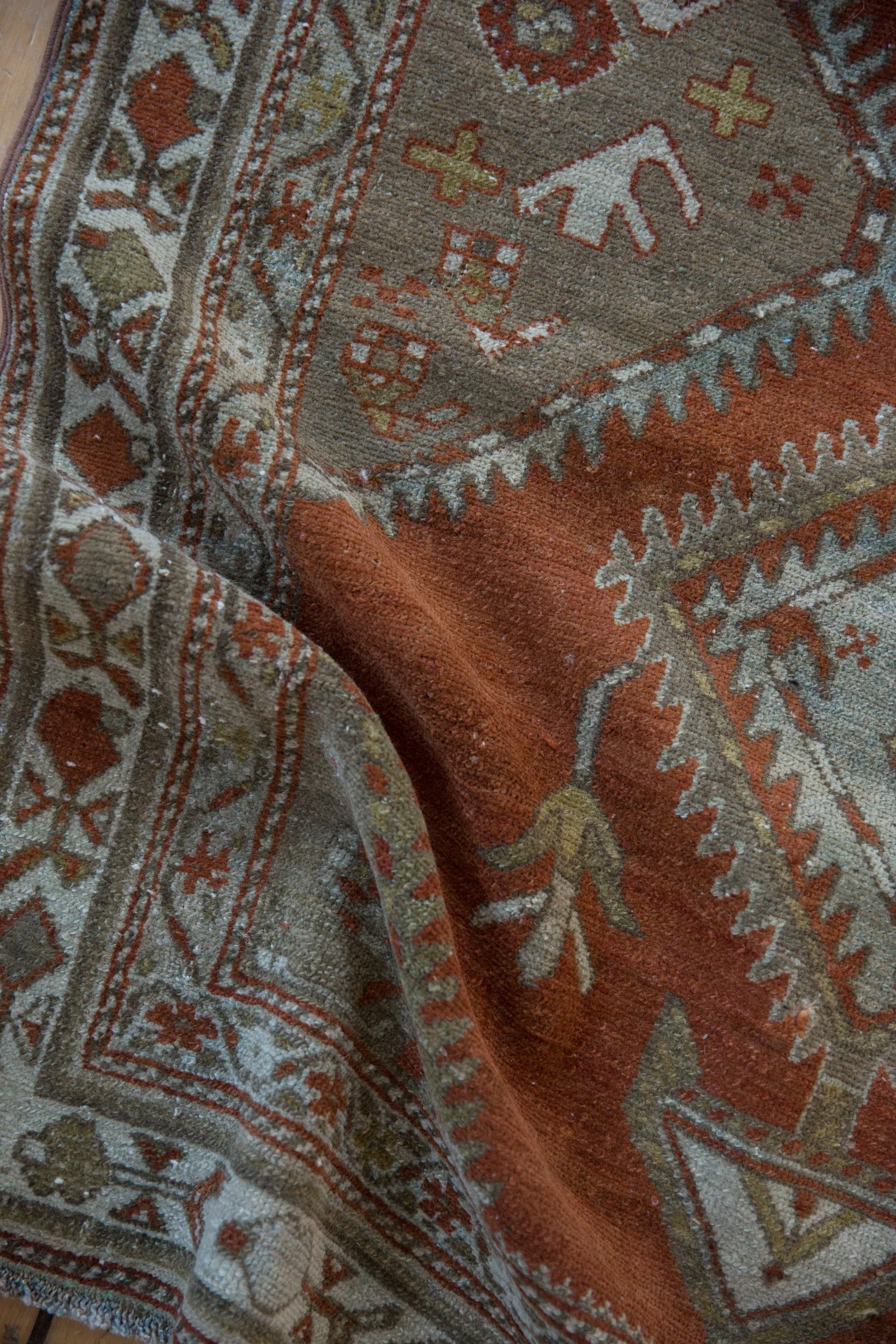 3.5x13 Vintage Distressed Malayer Rug Runner - Image 10