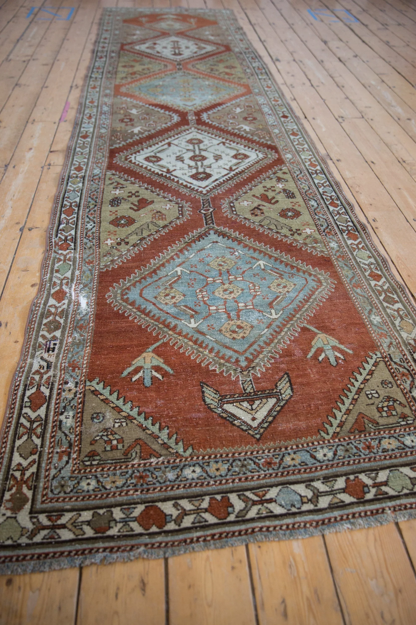 3.5x13 Vintage Distressed Malayer Rug Runner - Image 4