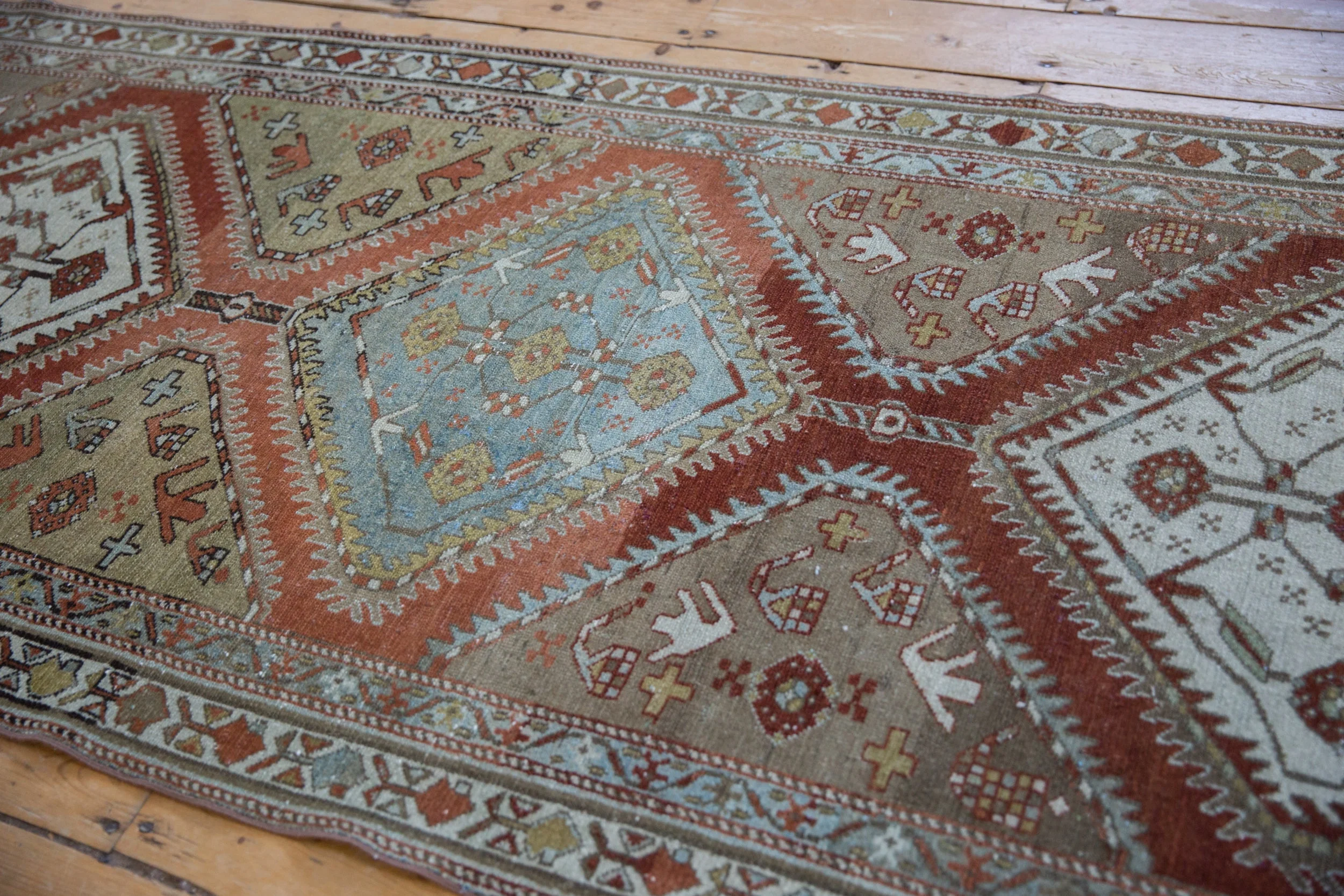 3.5x13 Vintage Distressed Malayer Rug Runner - Image 7