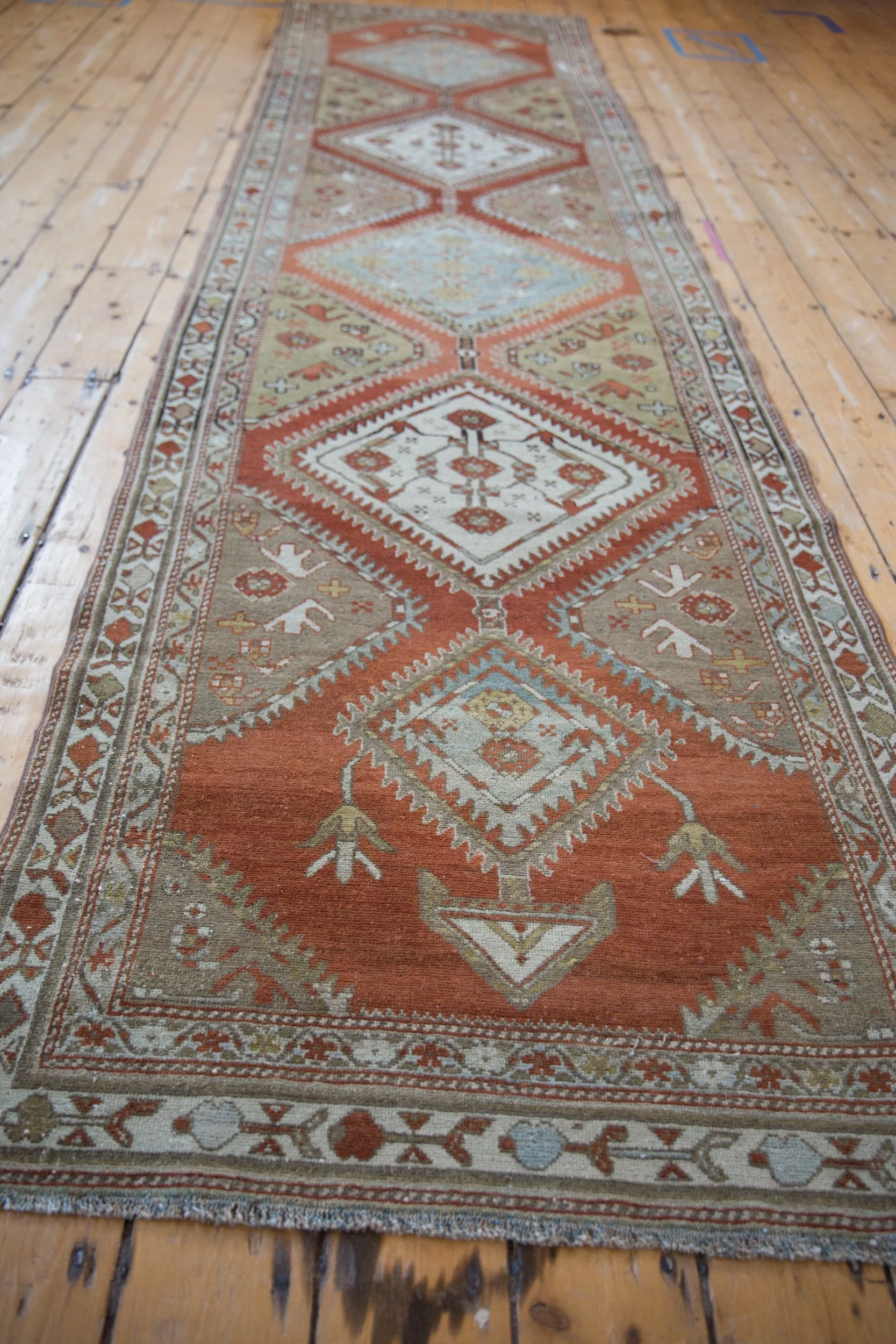 3.5x13 Vintage Distressed Malayer Rug Runner - Image 8