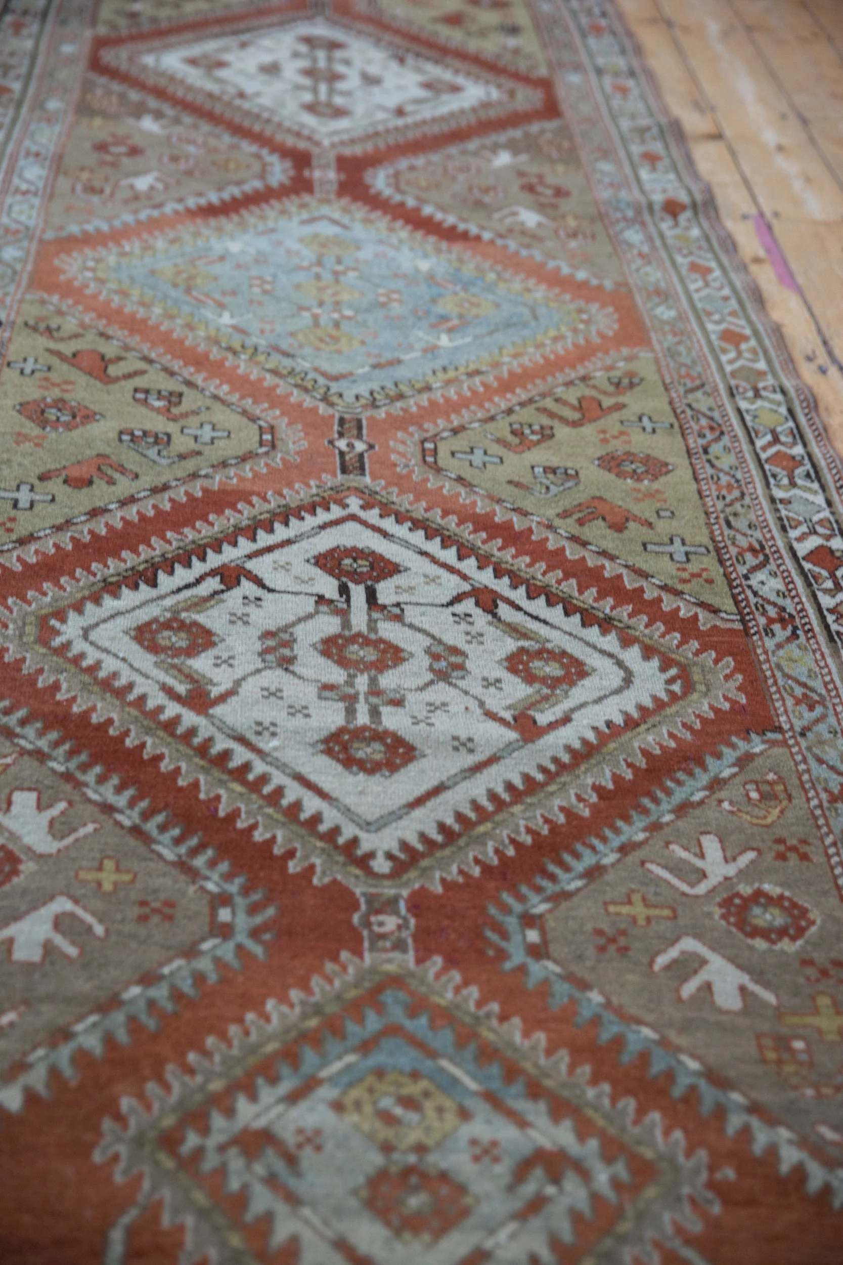 3.5x13 Vintage Distressed Malayer Rug Runner - Image 9