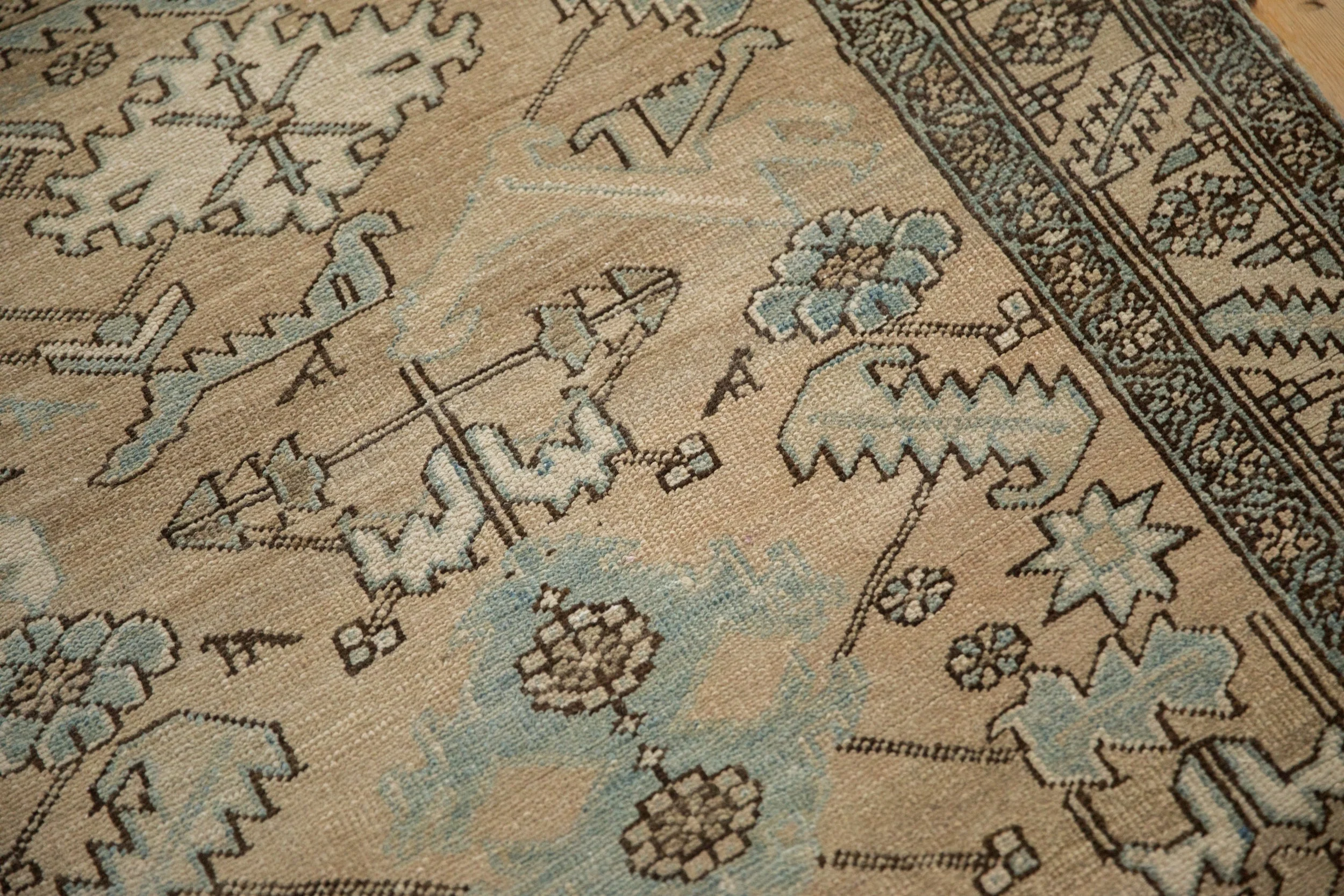 3.5x14.5 Vintage Distressed Heriz Rug Runner - Image 10